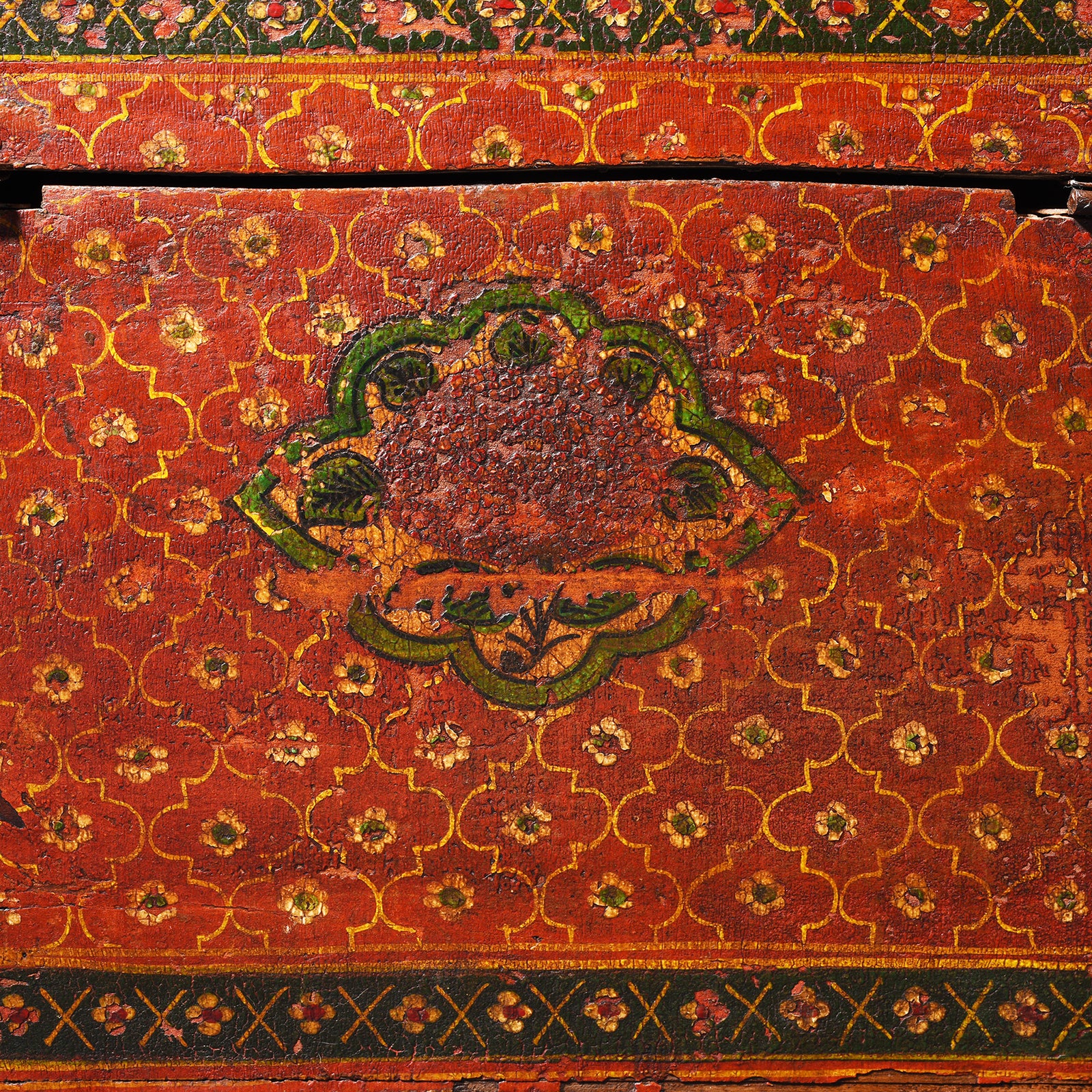 Painted Teak Jain Prayer Book Box From Gujarat - 19thC - Image 9