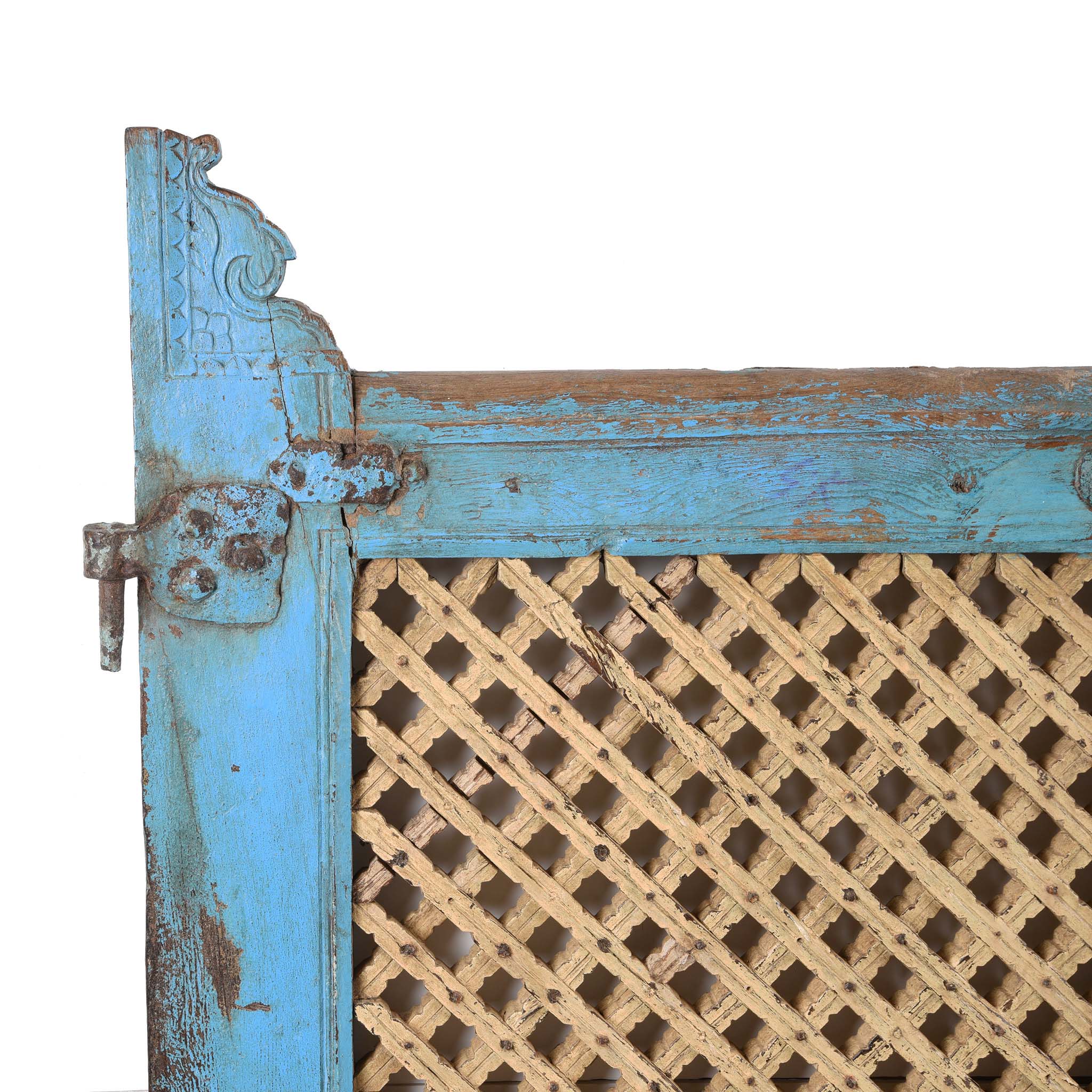 Painted Teak Dog Gate From Gujarat - 19thC - Image 2