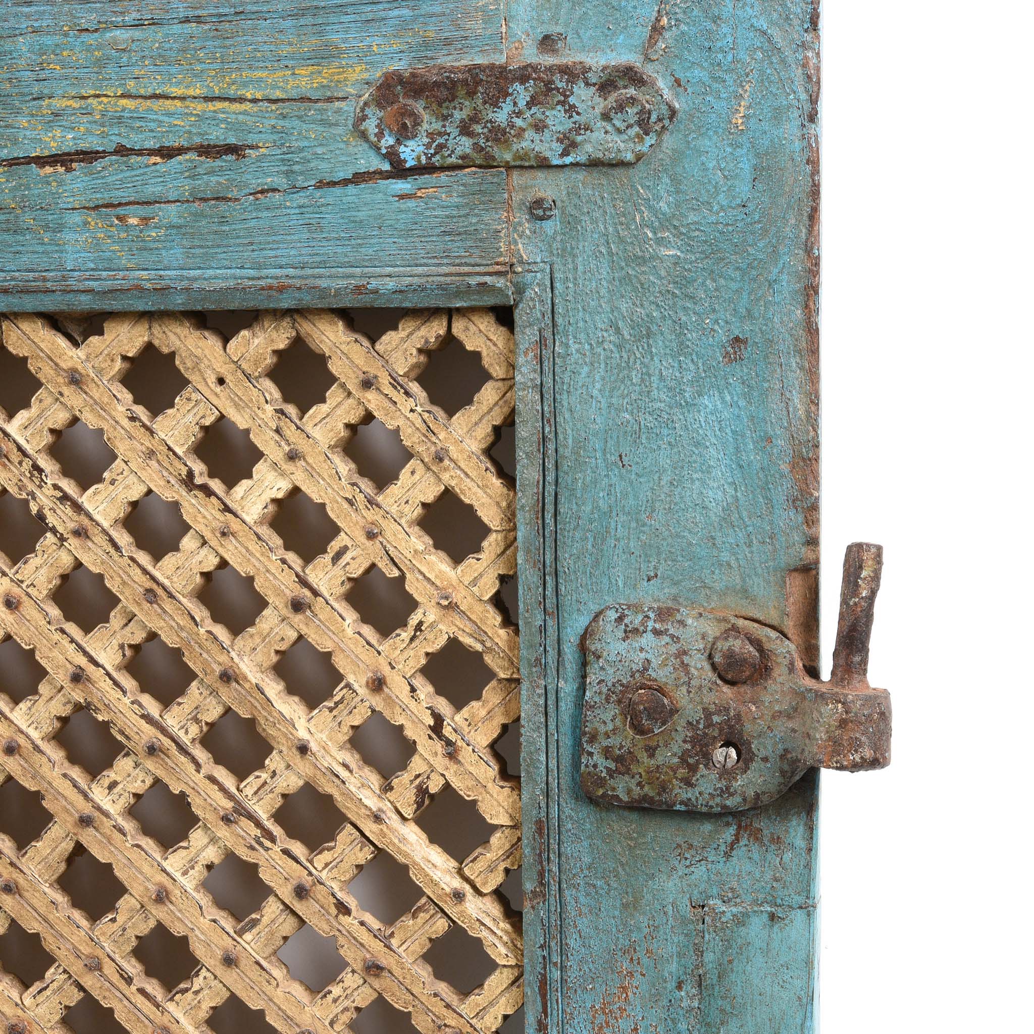 Painted Teak Dog Gate From Gujarat - 19thC - Image 5
