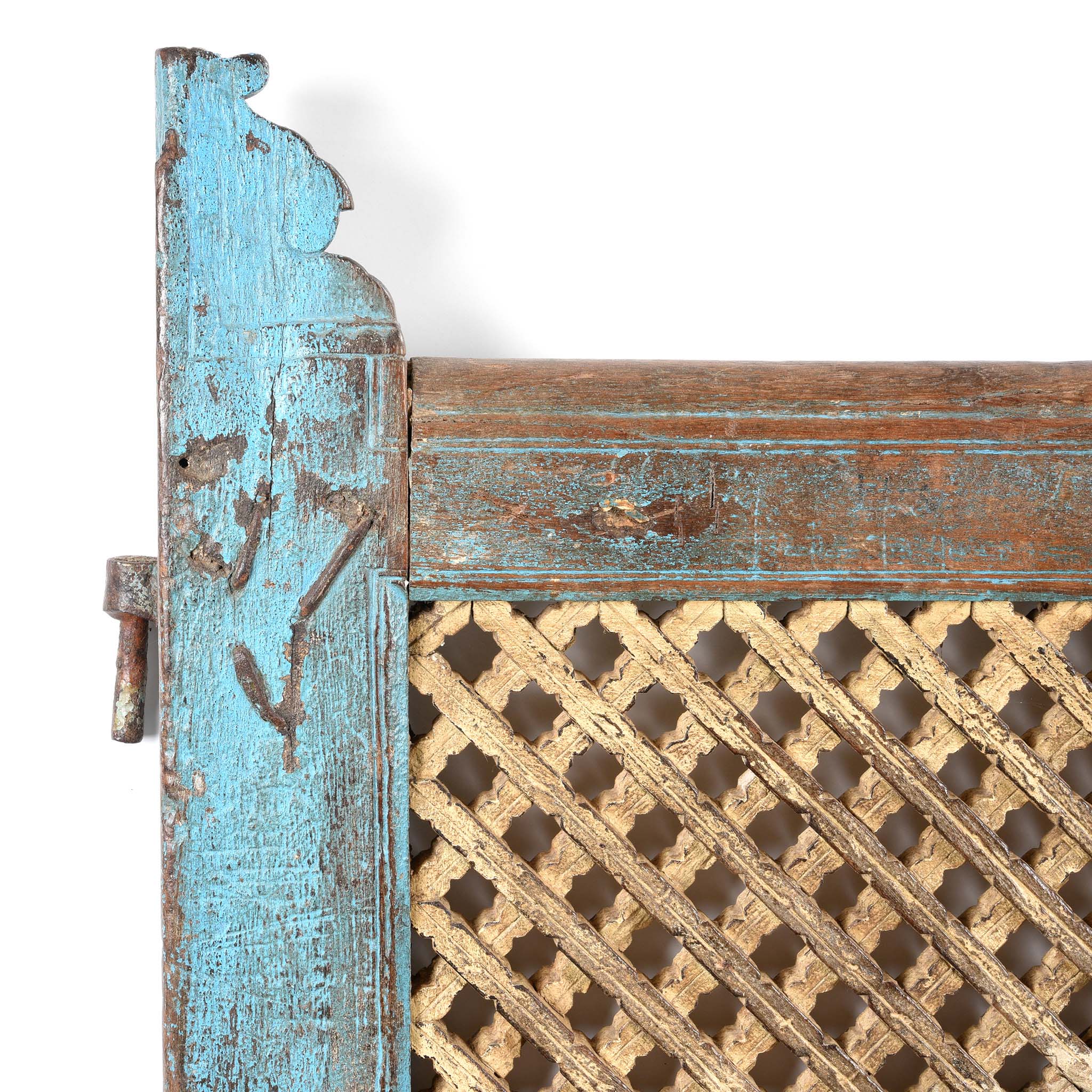 Painted Teak Dog Gate From Gujarat - 19thC - Image 7