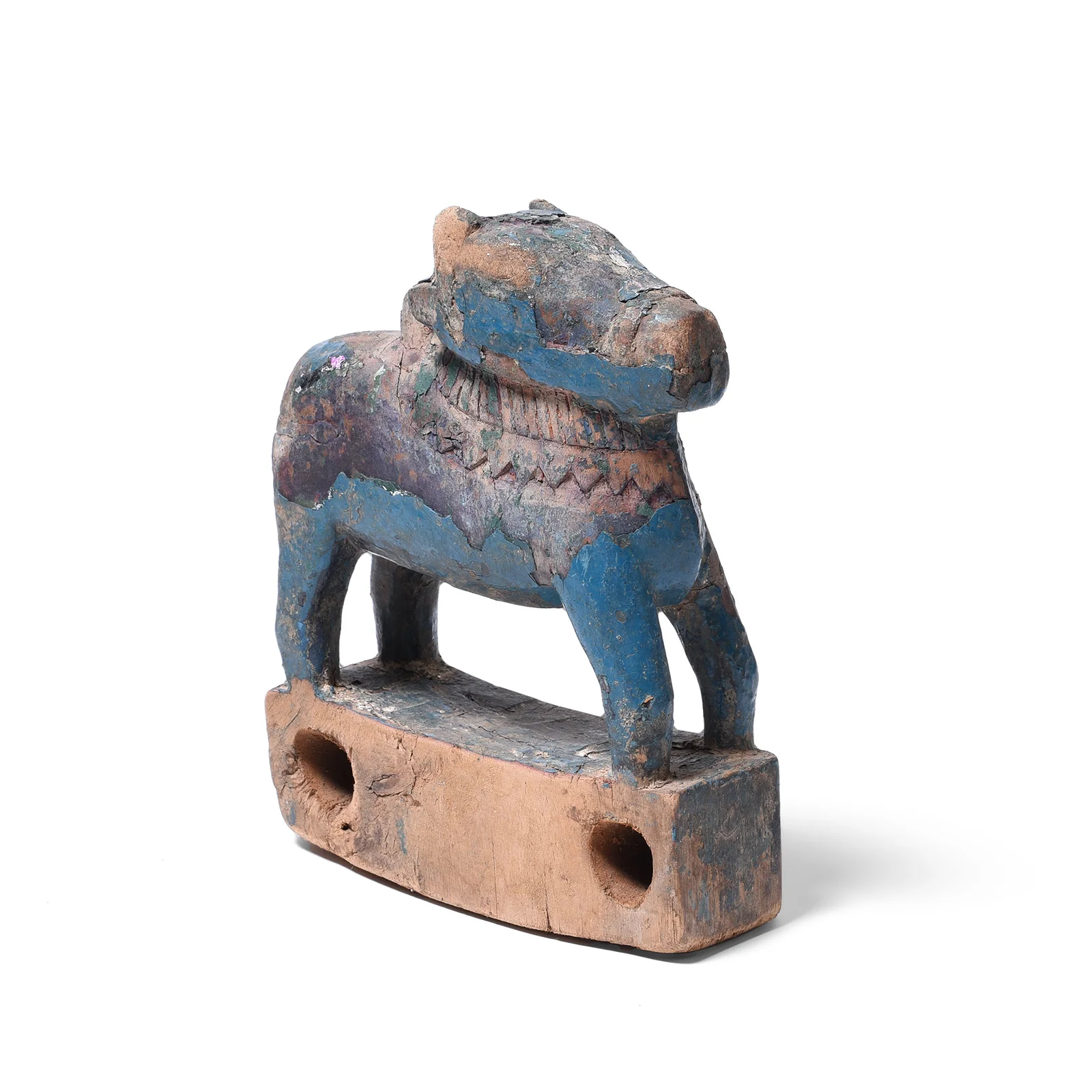 Painted Teak Nandi Bull Toy From Rajasthan - 19th Century - Image 3