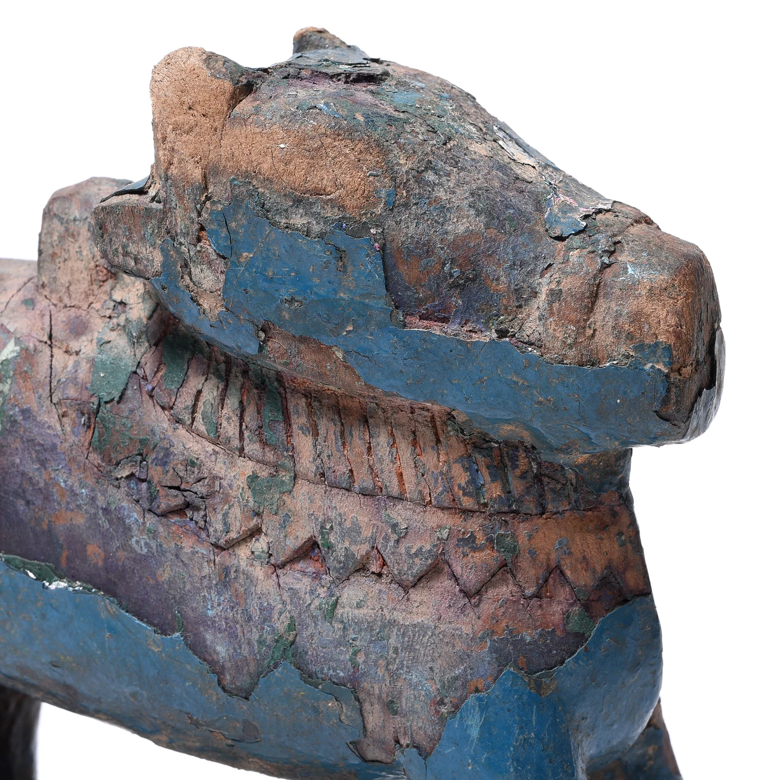 Painted Teak Nandi Bull Toy From Rajasthan - 19th Century - Image 4