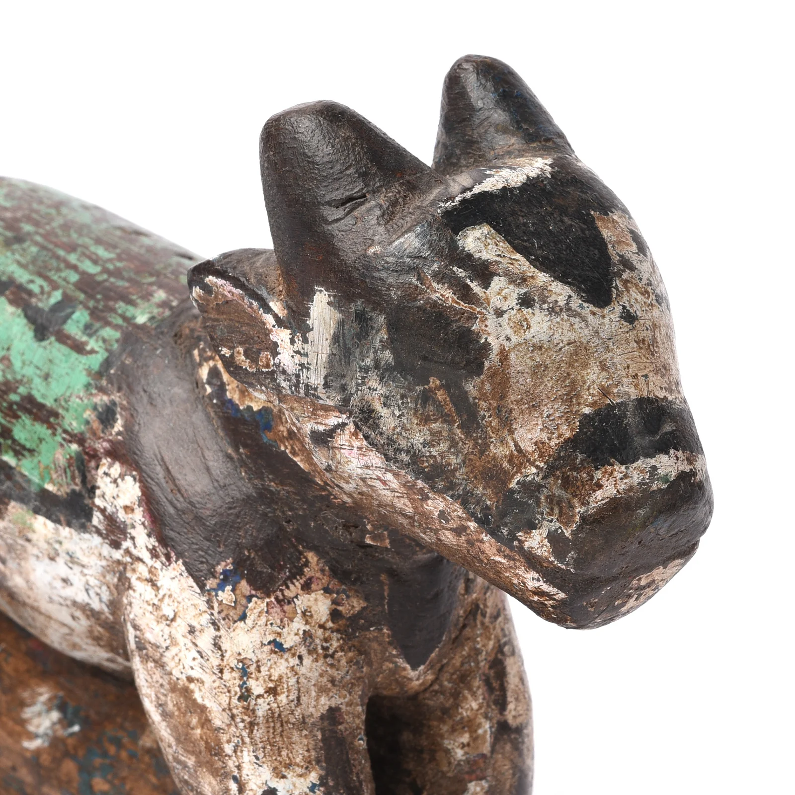 Painted Teak Nandi Bull Toy From Andhra Pradesh - Ca 1950's - Image 3