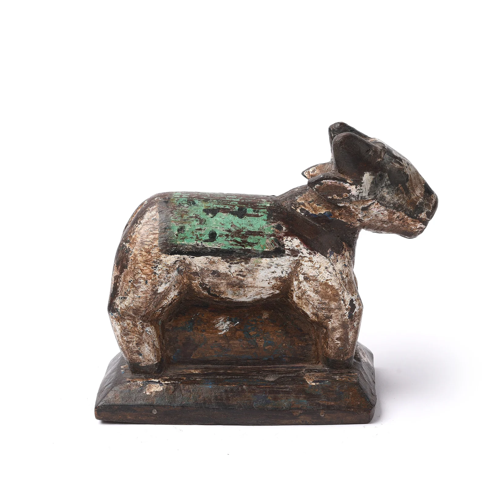 Painted Teak Nandi Bull Toy From Andhra Pradesh - Ca 1950's - Image 4