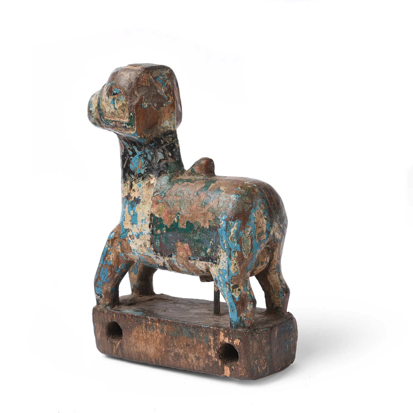 Painted Teak Nandi Bull Toy From Andhra Pradesh - Ca 1950's - Image 5