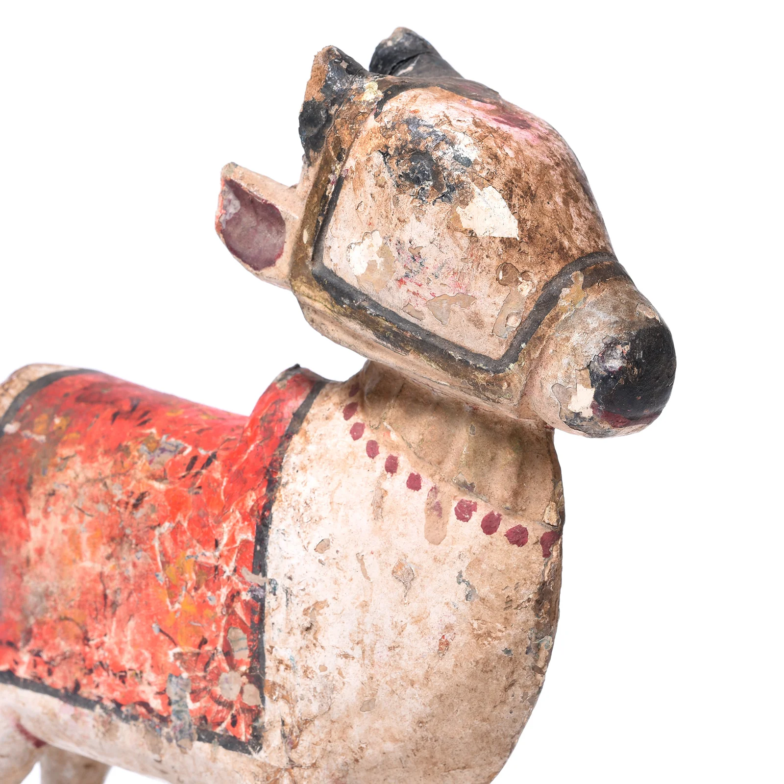 Painted Teak Nandi Bull Toy From Rajasthan - 19th Century - Image 2