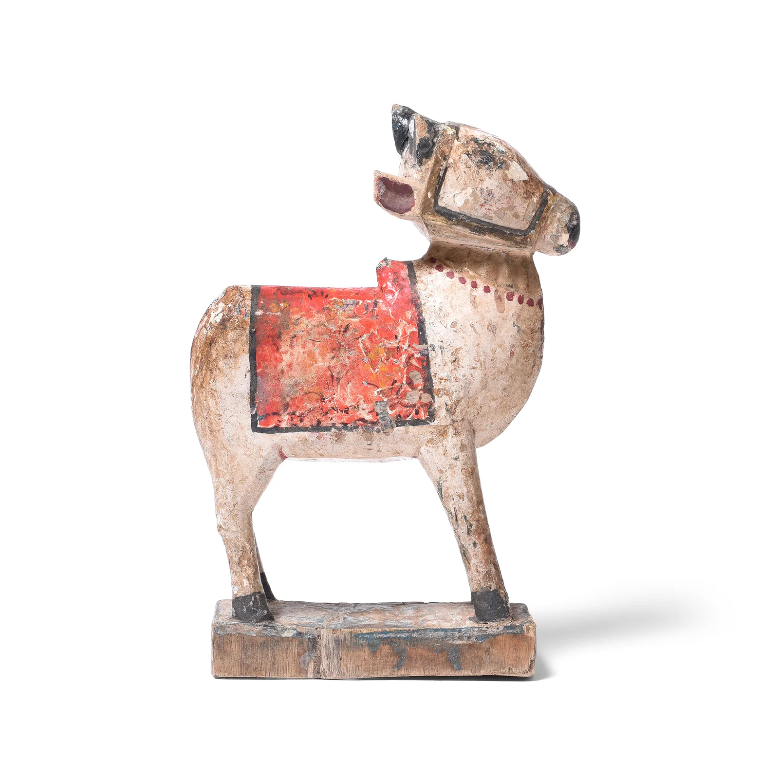 Painted Teak Nandi Bull Toy From Rajasthan - 19th Century - Image 3