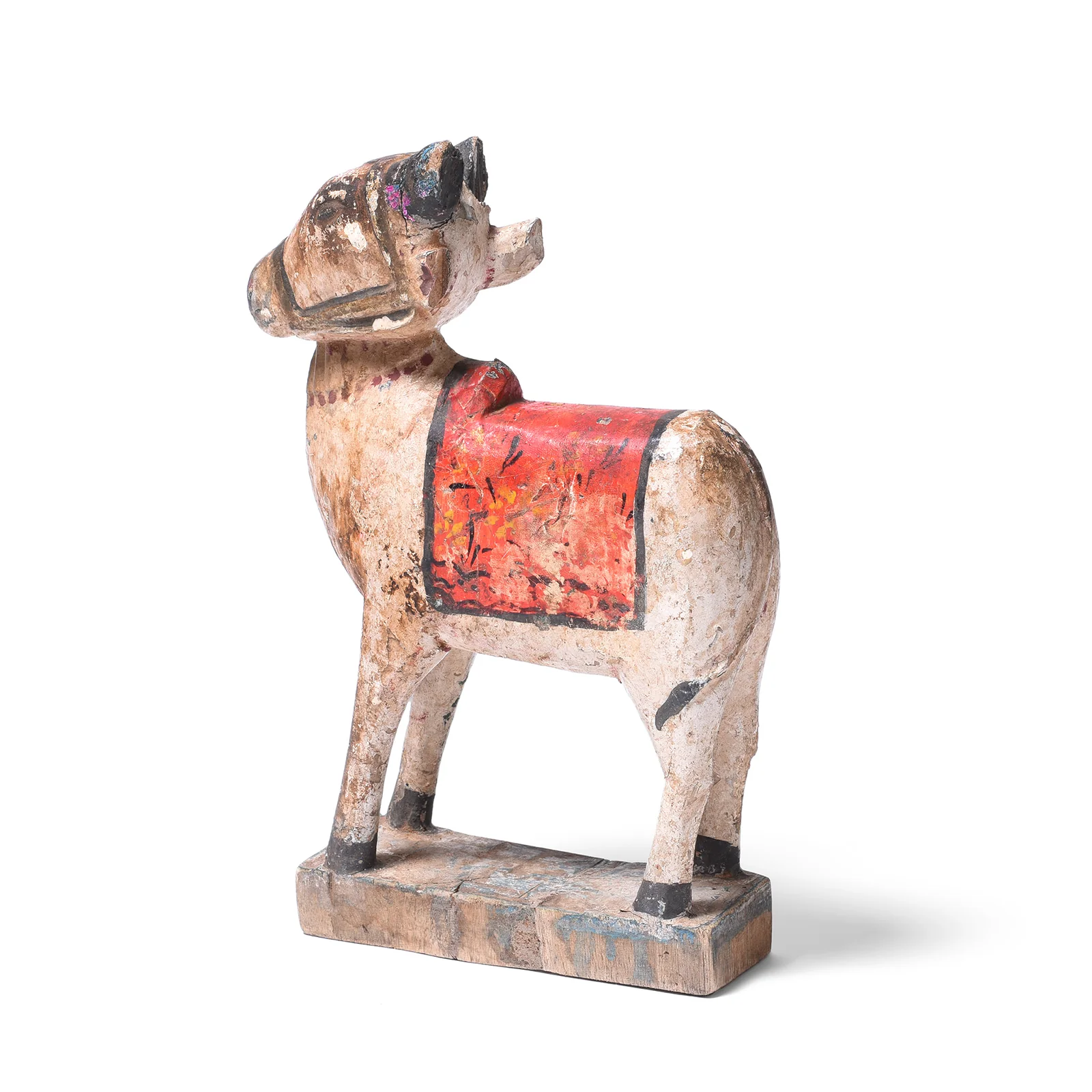 Painted Teak Nandi Bull Toy From Rajasthan - 19th Century - Image 4
