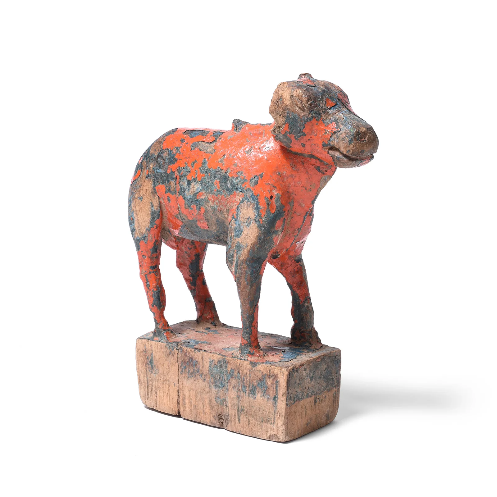 Painted Teak Nandi Bull Toy From Rajasthan - 19th Century - Image 3