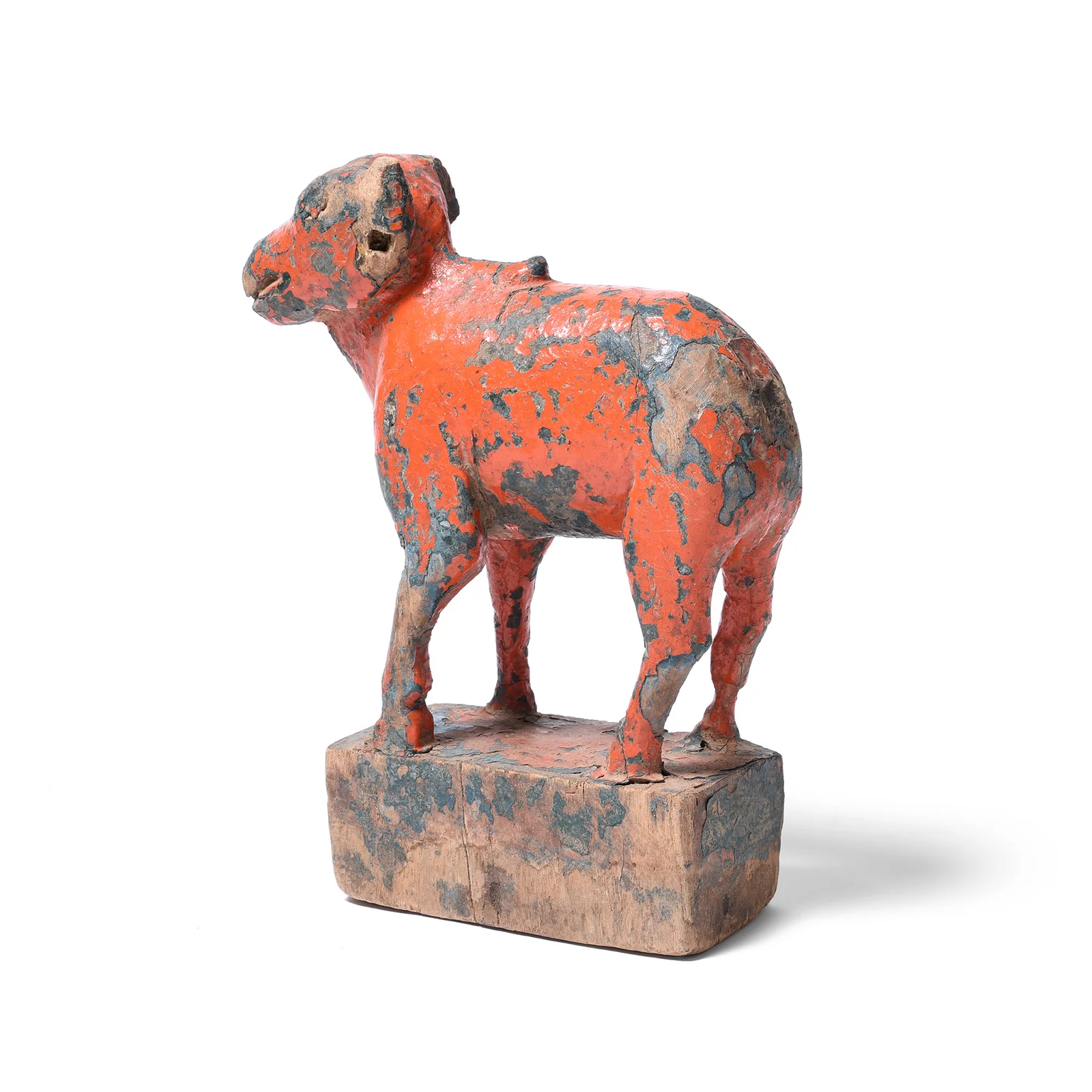 Painted Teak Nandi Bull Toy From Rajasthan - 19th Century - Image 4
