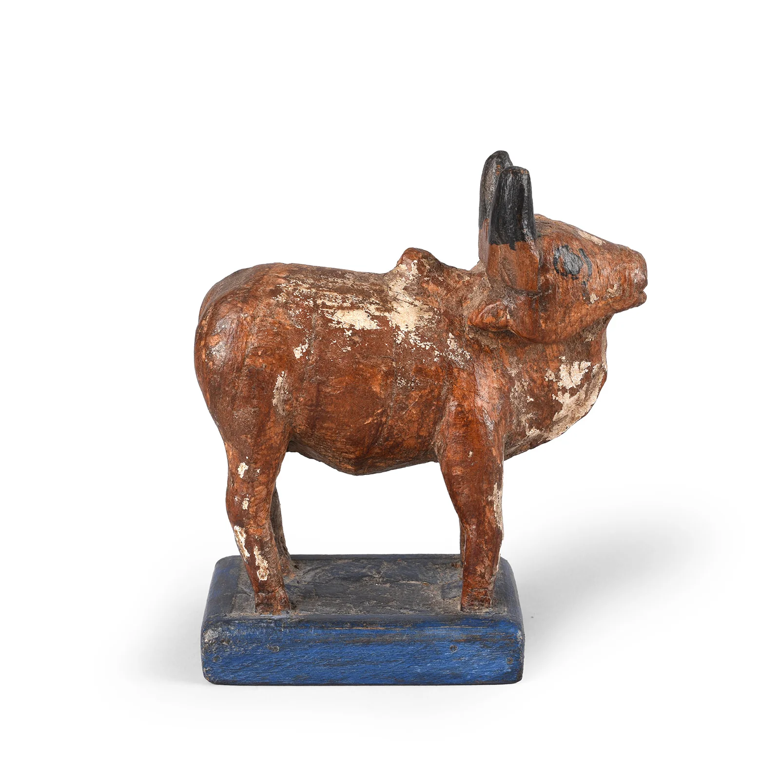 Painted Teak Nandi Bull Toy From Andhra Pradesh - Ca 1950 - Image 3