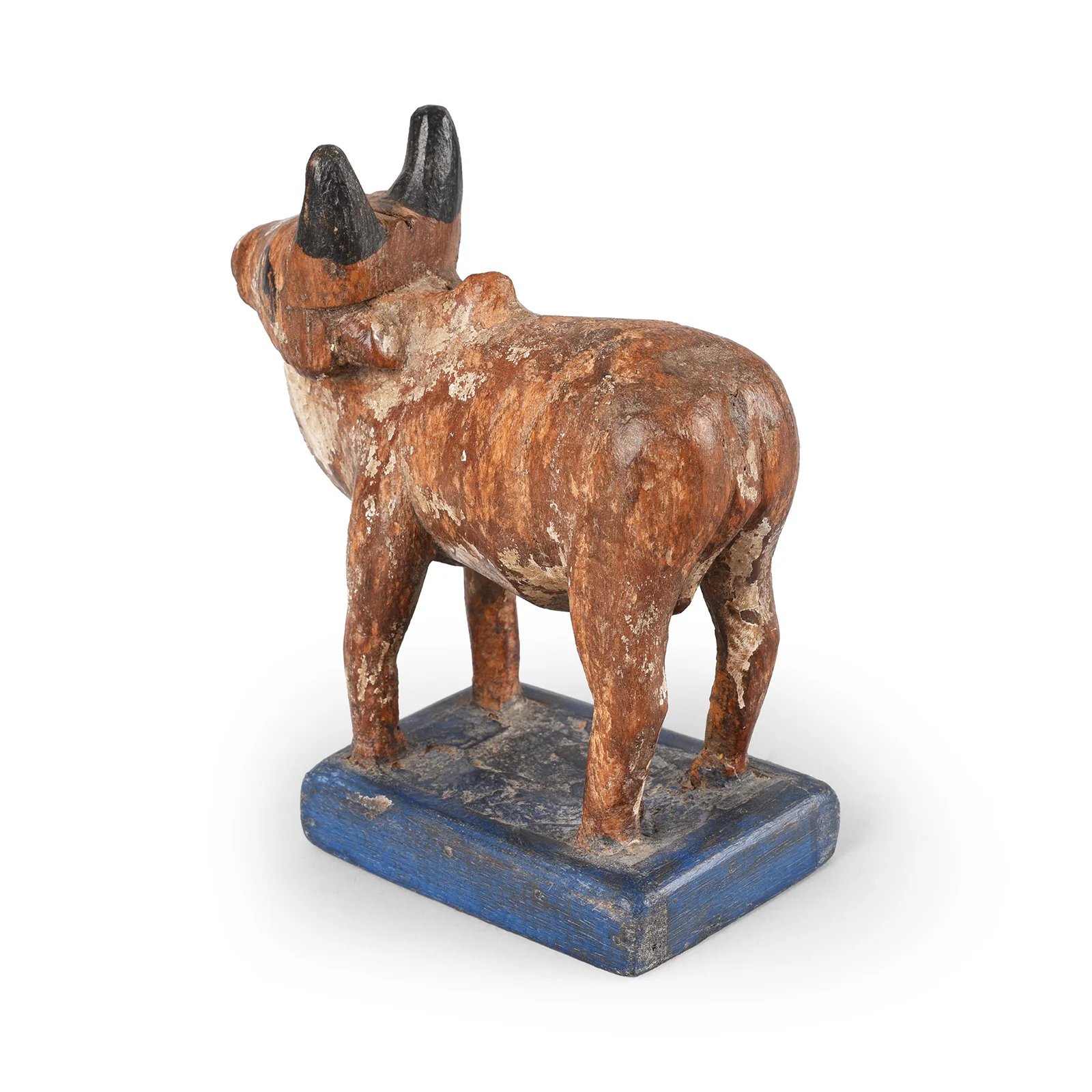 Painted Teak Nandi Bull Toy From Andhra Pradesh - Ca 1950 - Image 5