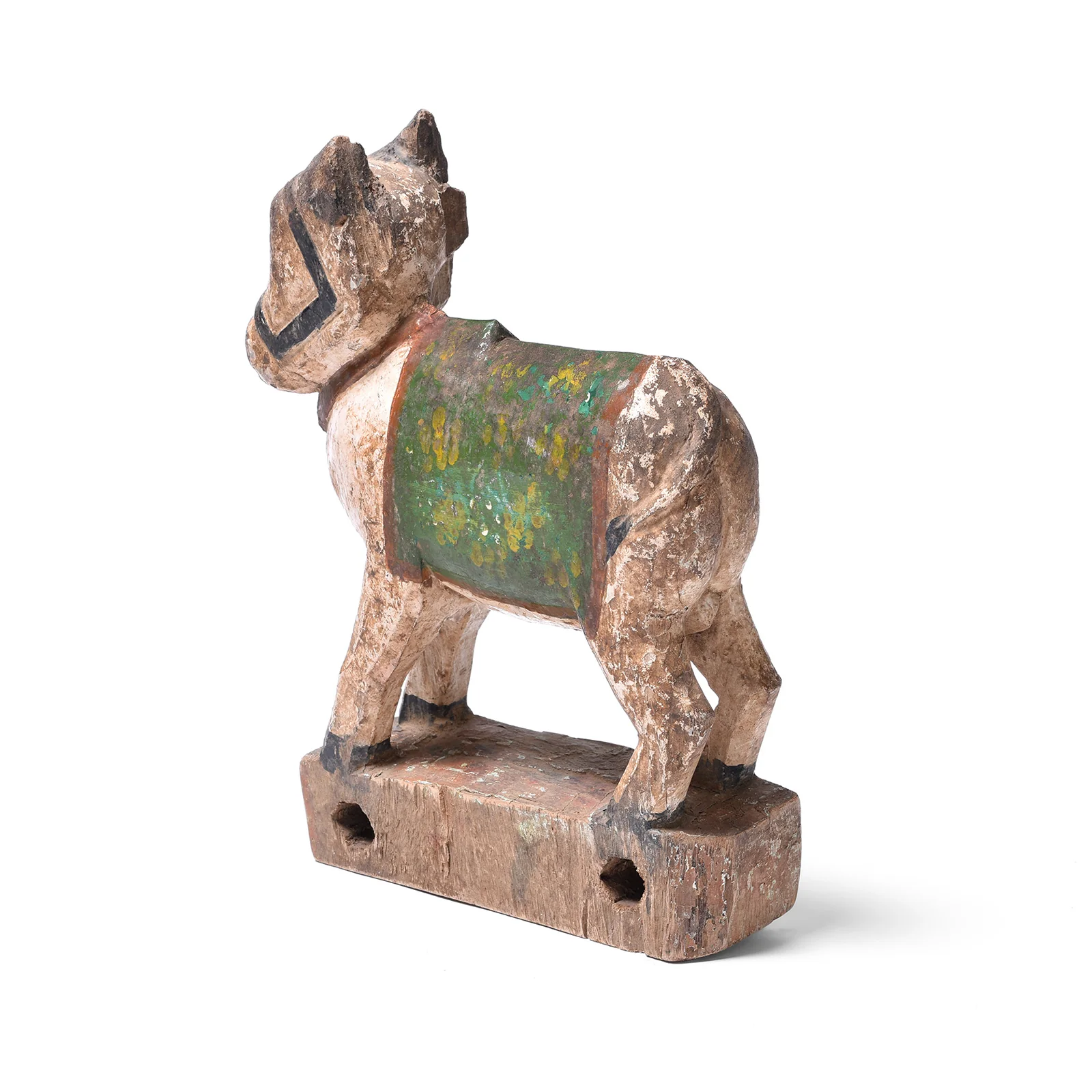 Painted Teak Nandi Bull Toy From Rajasthan - 19th Century - Image 4