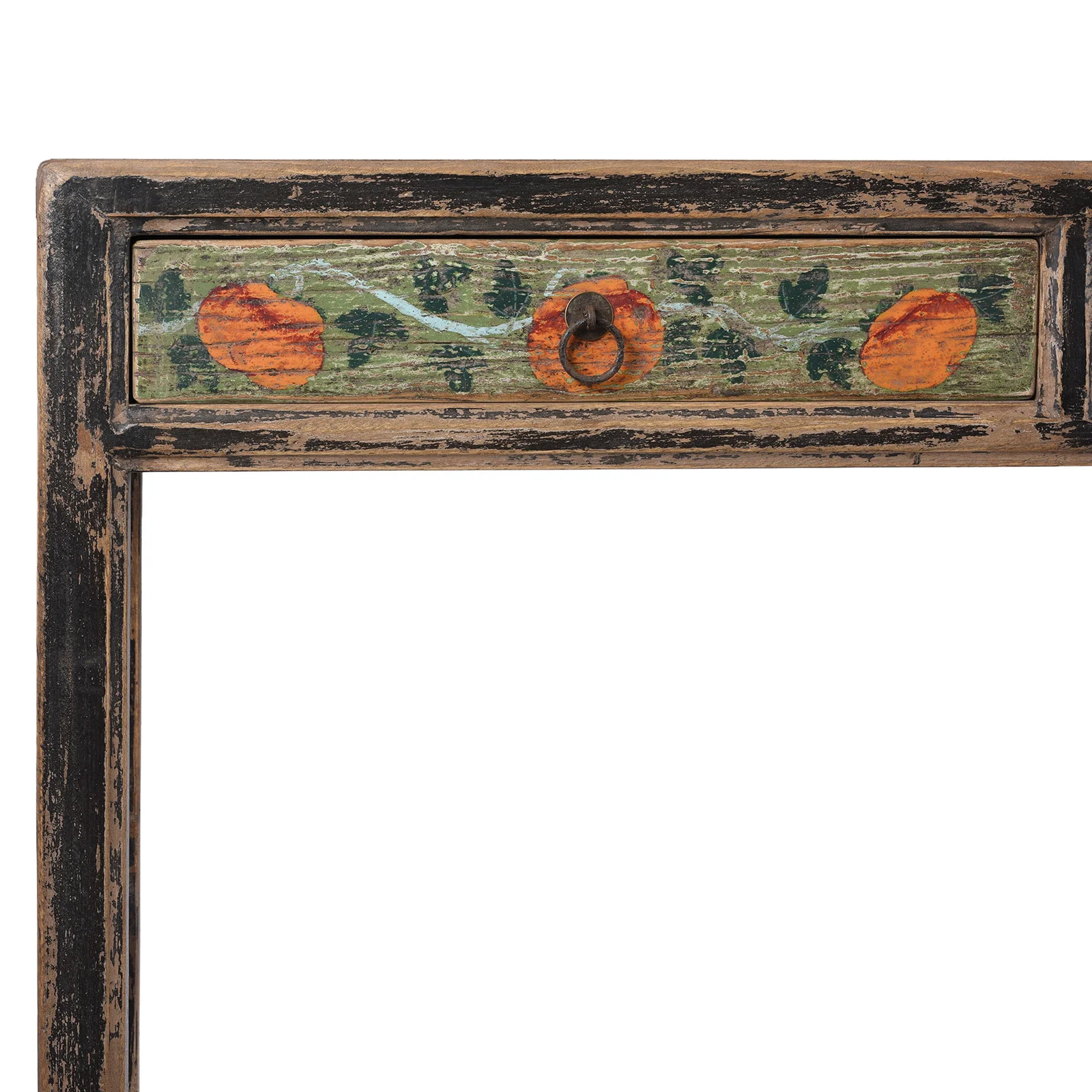 Painted Three Drawer Console Table Made From Old Wood - Image 3