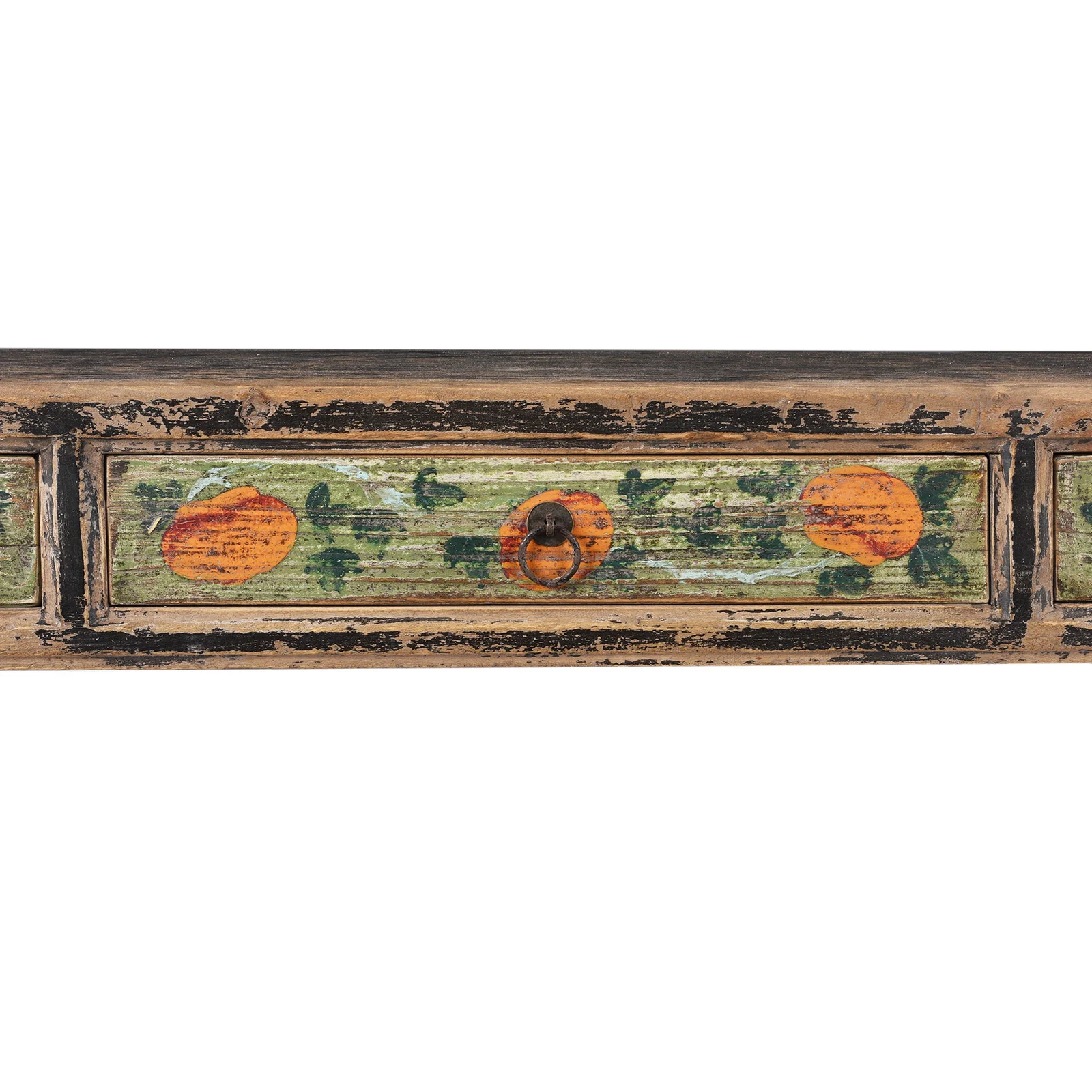 Painted Three Drawer Console Table Made From Old Wood - Image 7