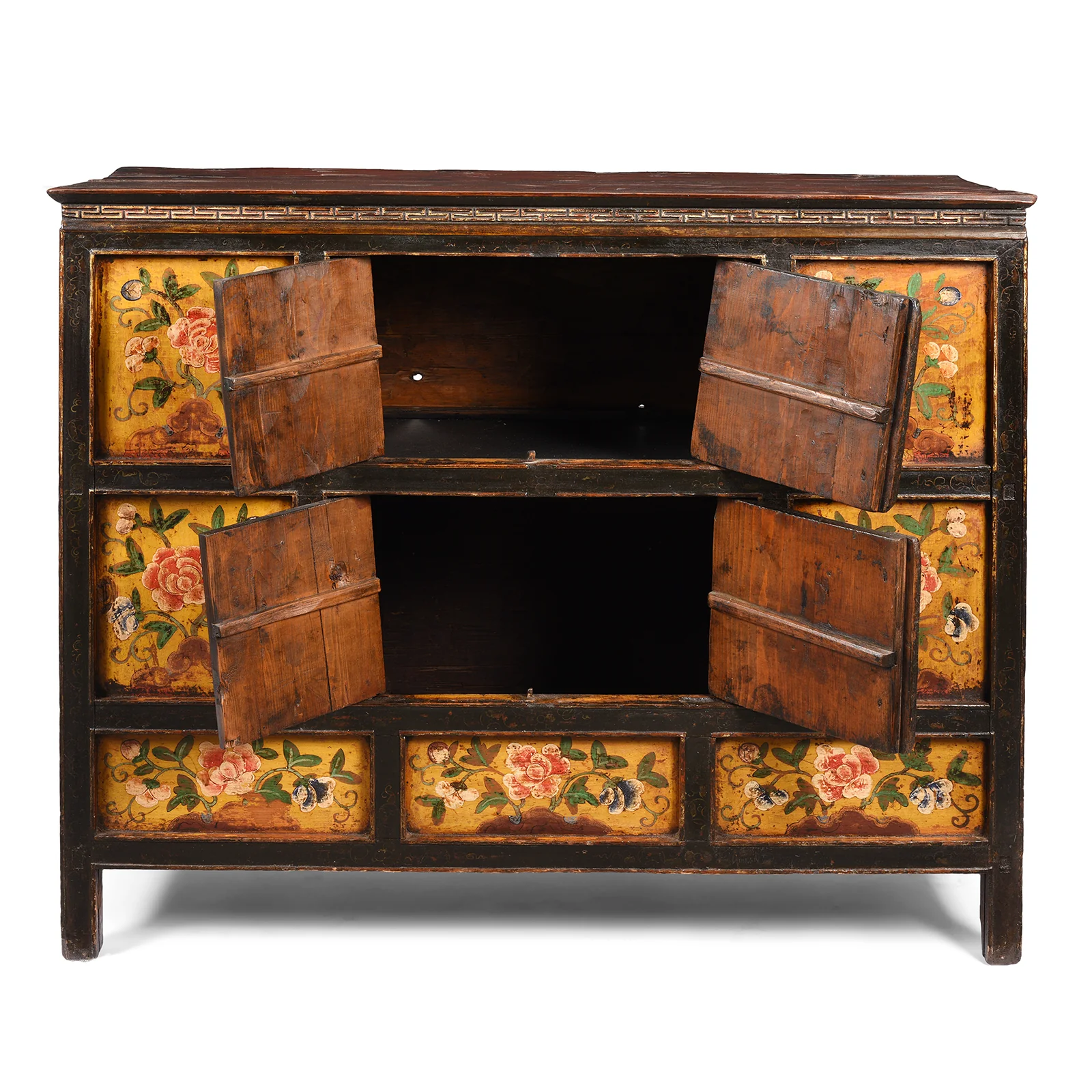 Painted Tibetan Cabinet With Original Paint - 19thC - Image 3