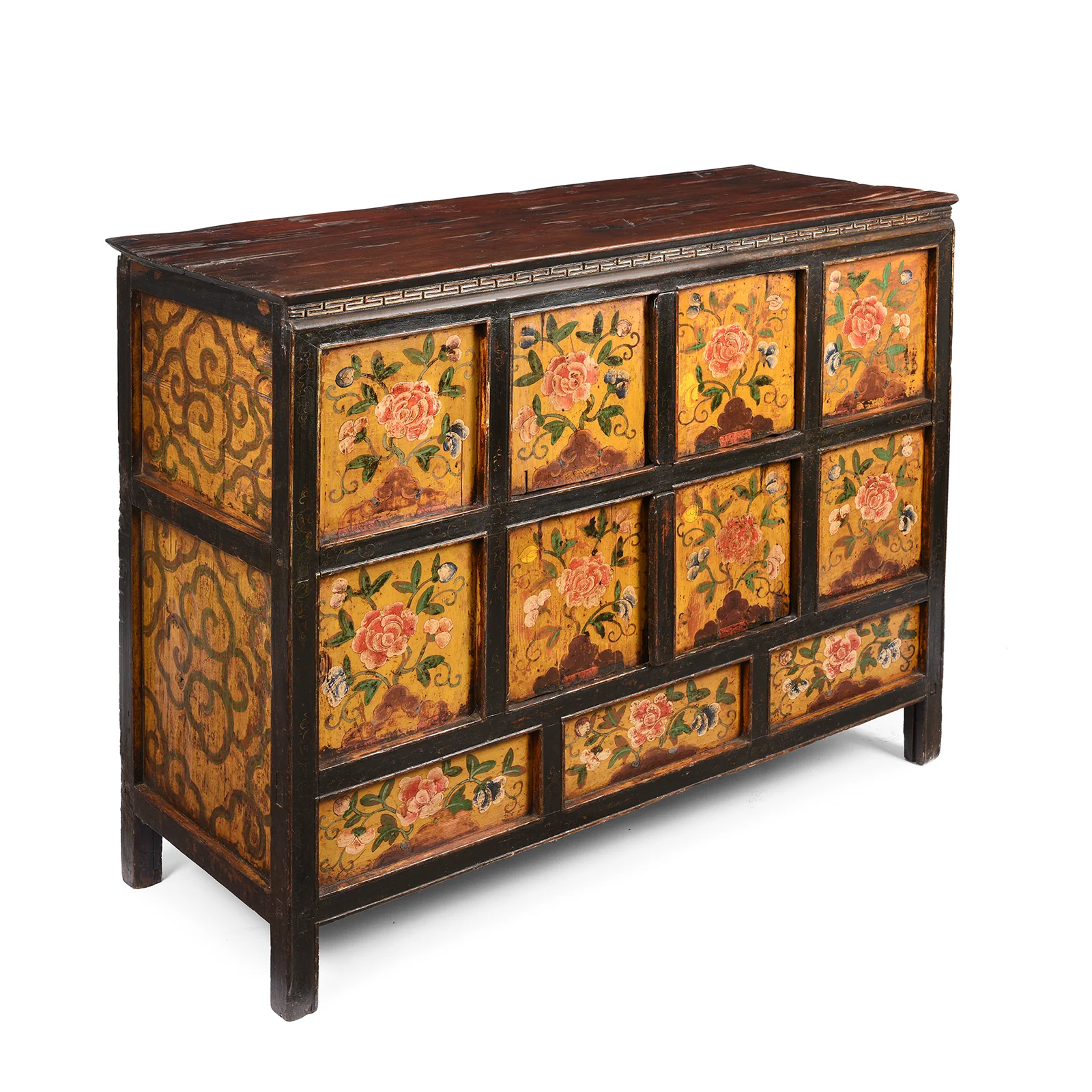 Painted Tibetan Cabinet With Original Paint - 19thC - Image 5