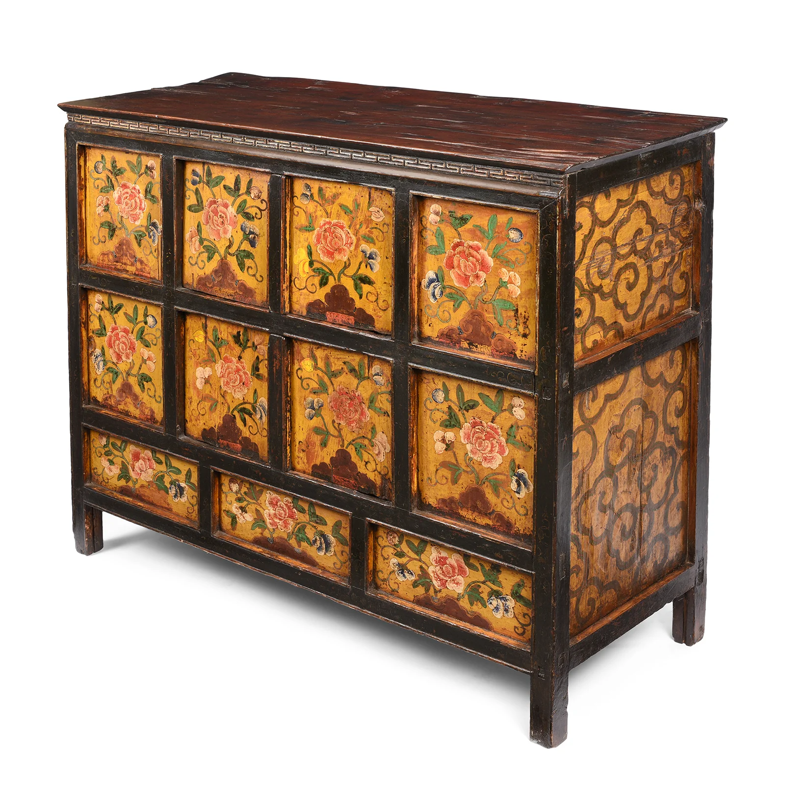 Painted Tibetan Cabinet With Original Paint - 19thC - Image 6