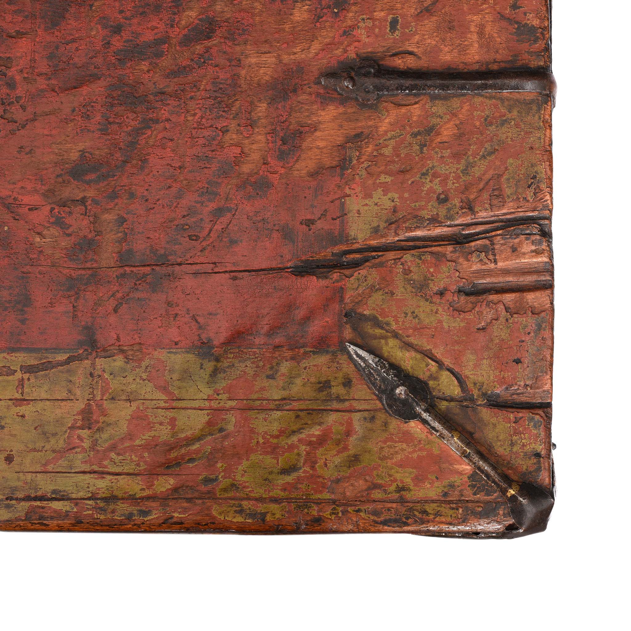 Painted Tibetan 'Double Dragon' Storage Chest - 17th Century - Image 11