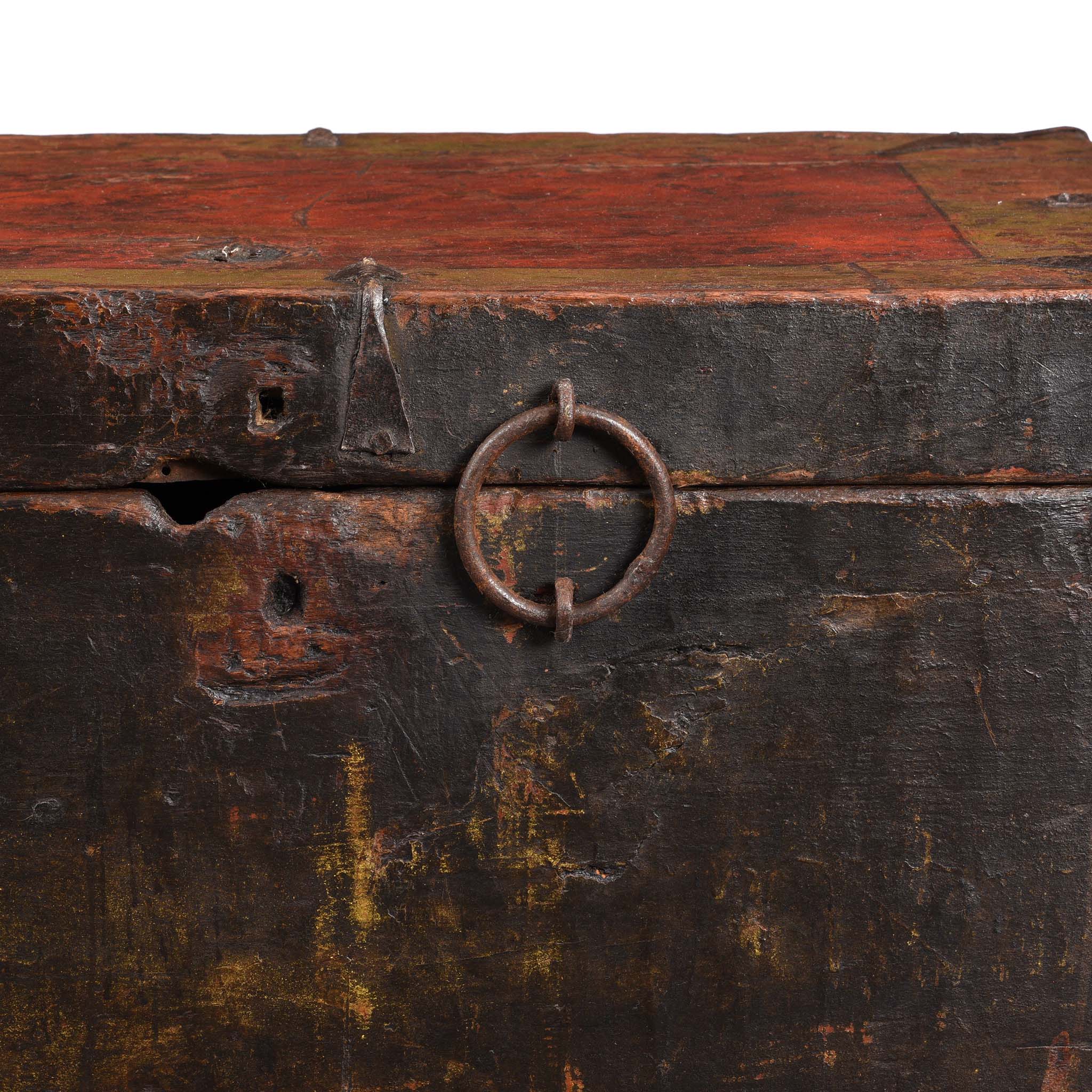 Painted Tibetan 'Double Dragon' Storage Chest - 17th Century - Image 13