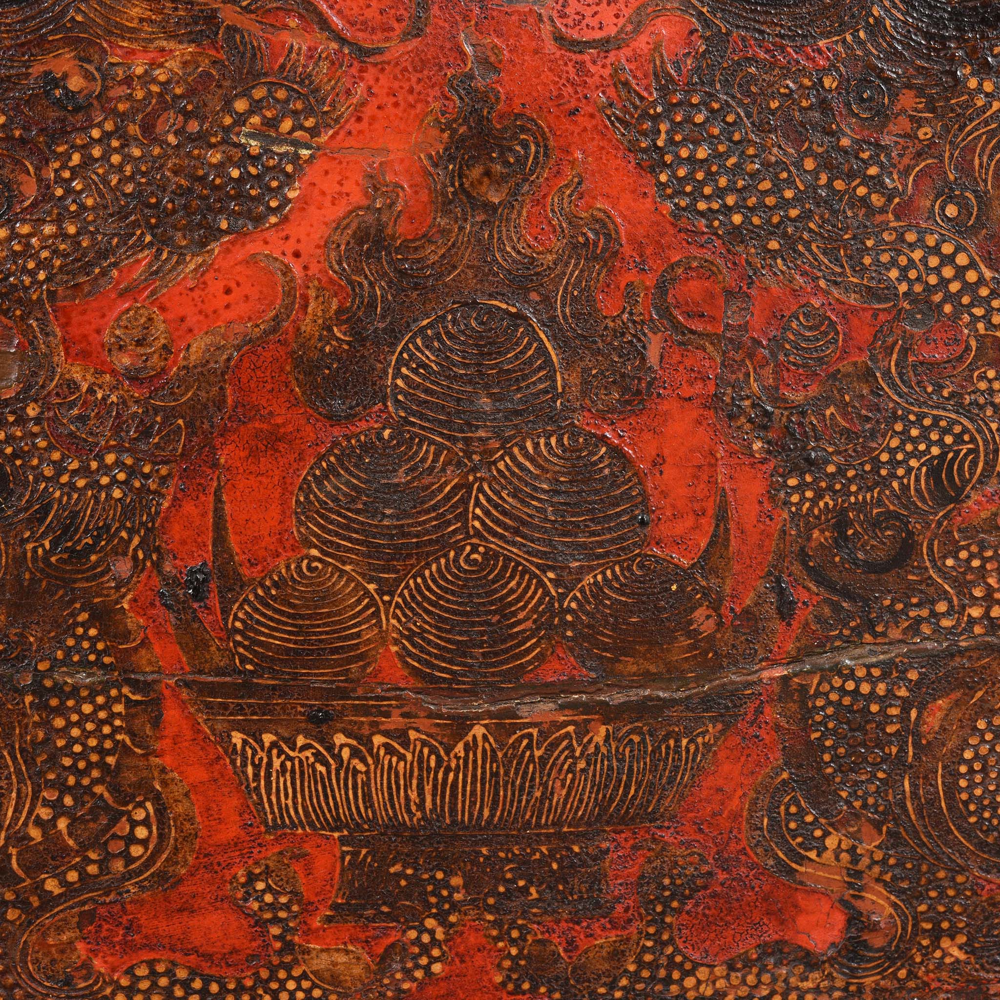 Painted Tibetan 'Double Dragon' Storage Chest - 17th Century - Image 4