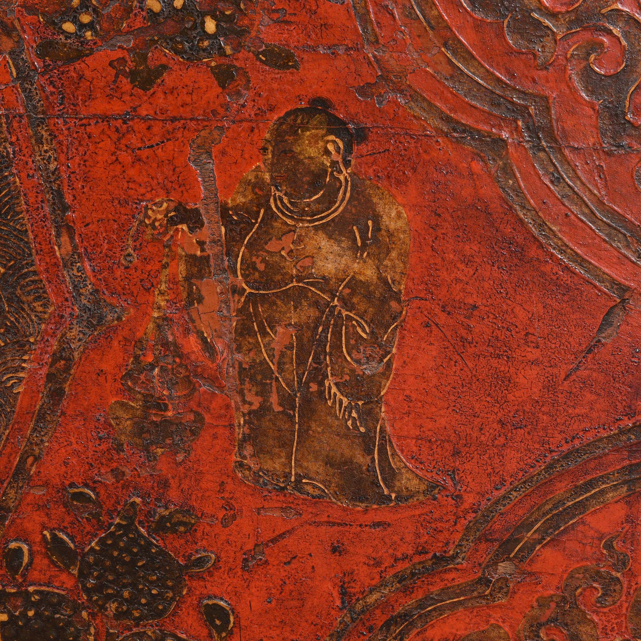 Painted Tibetan 'Double Dragon' Storage Chest - 17th Century - Image 6