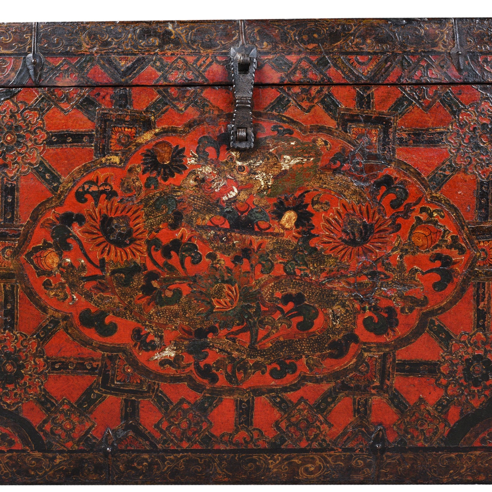 Painted Tibetan Dragon Storage Chest - 18th Century - Image 2