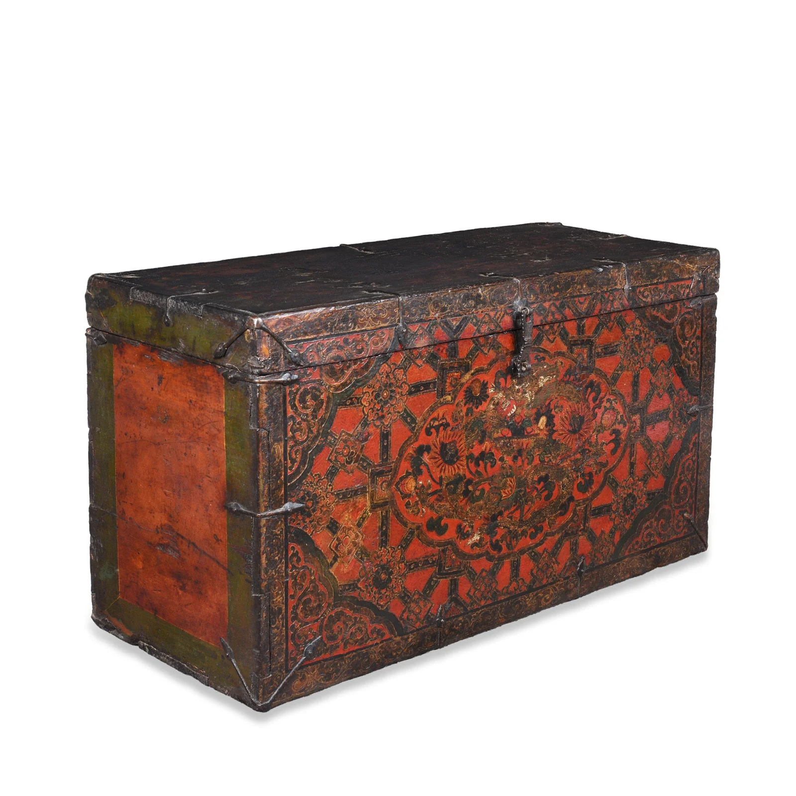 Painted Tibetan Dragon Storage Chest - 18th Century - Image 3