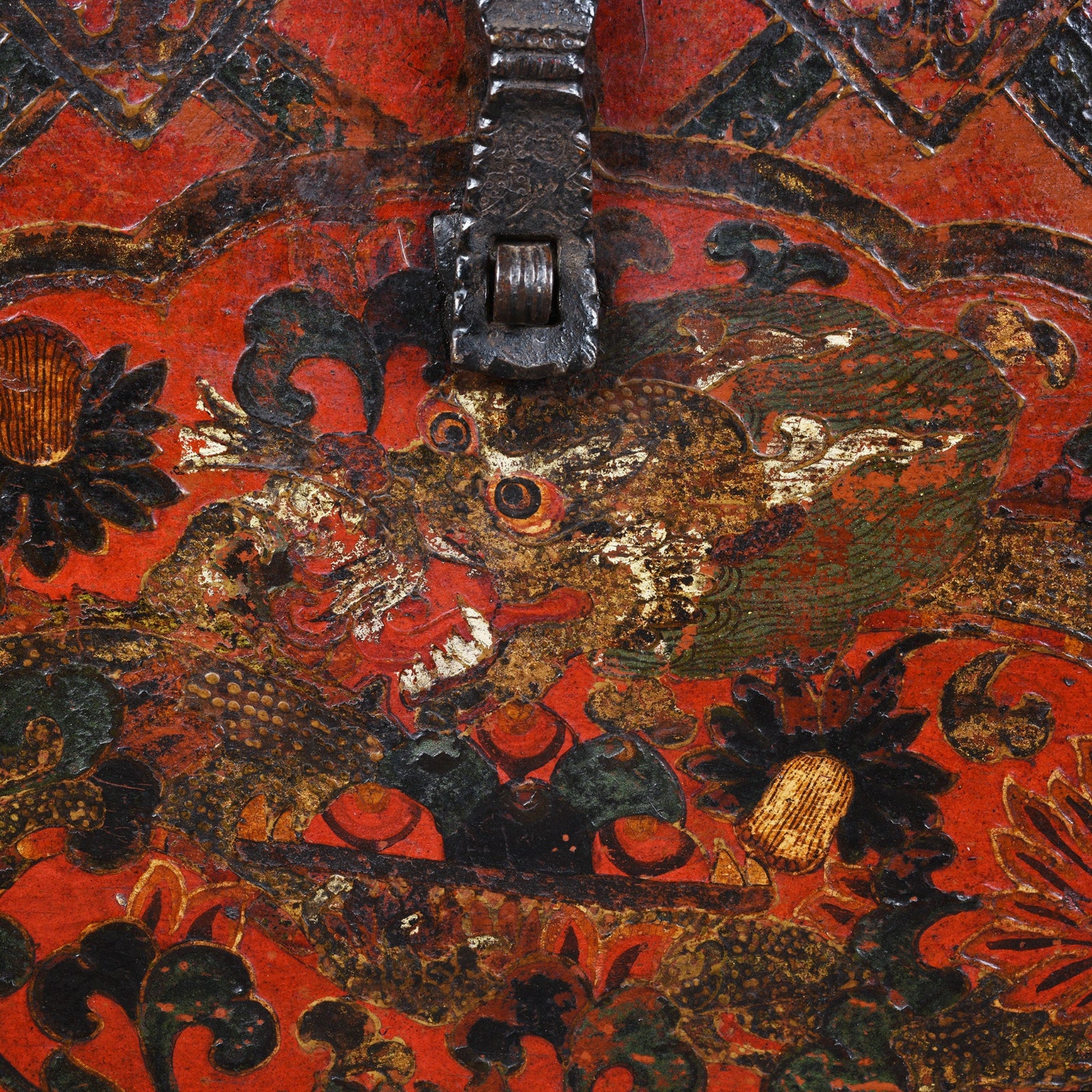 Painted Tibetan Dragon Storage Chest - 18th Century - Image 6