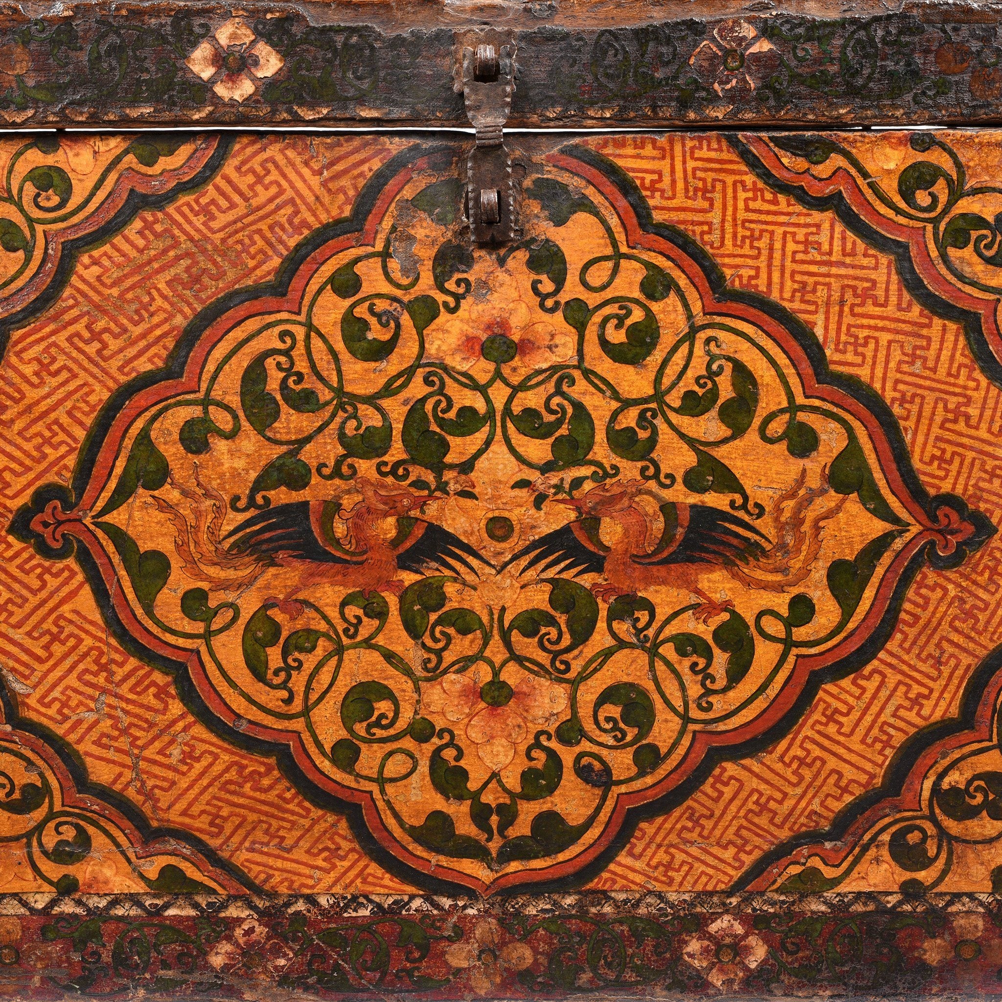Painted Tibetan 'Floral' Storage Chest - 18thC - Image 2