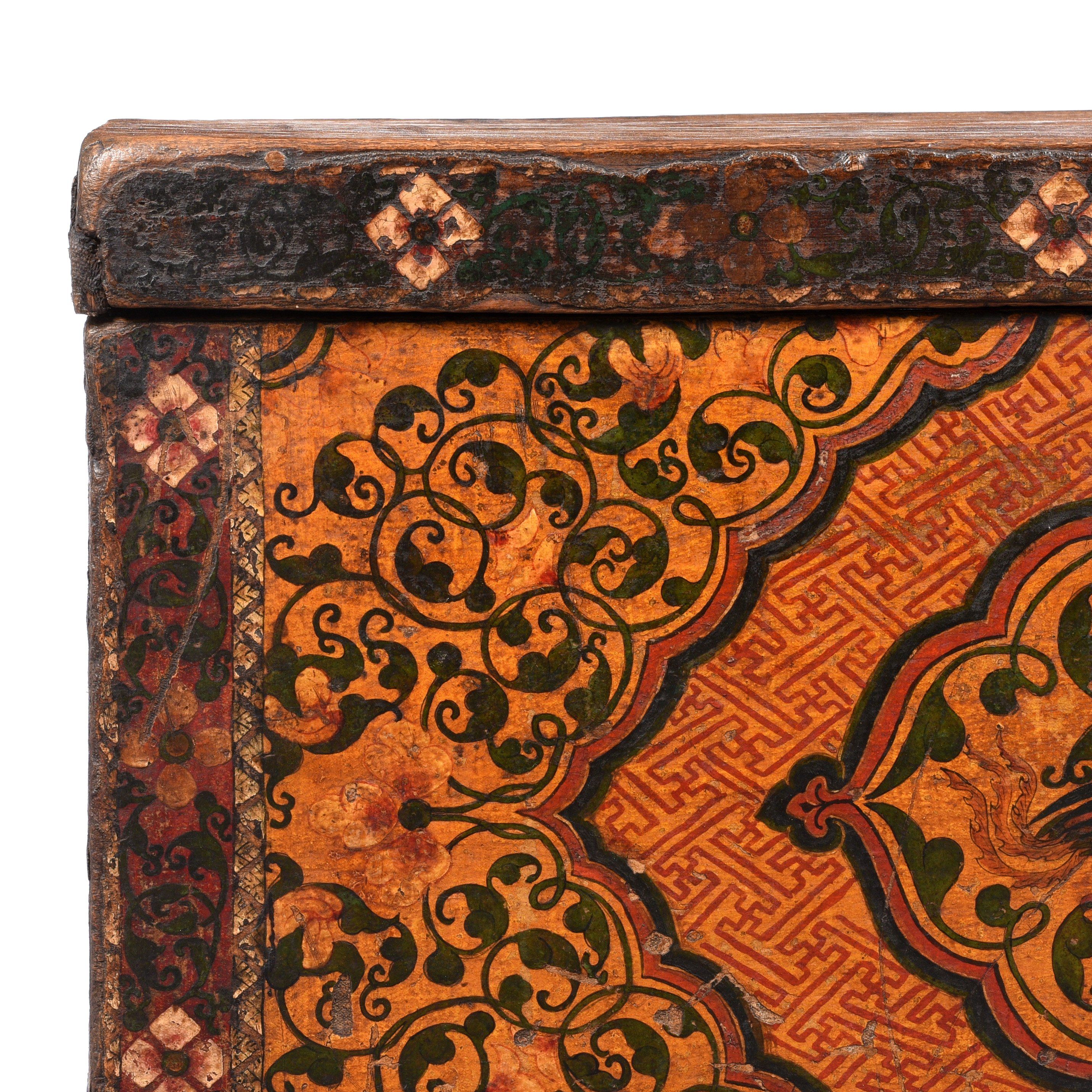 Painted Tibetan 'Floral' Storage Chest - 18thC - Image 3