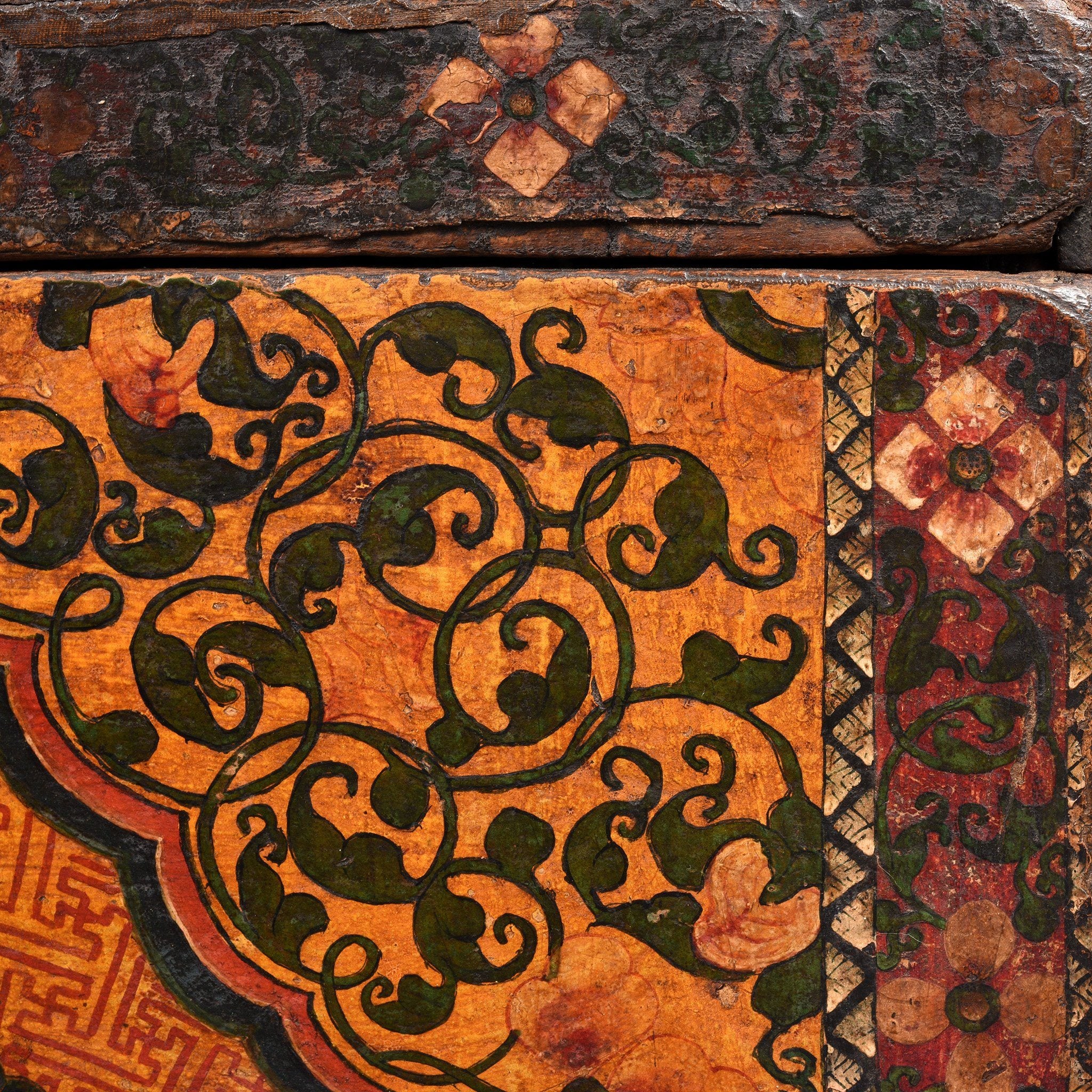 Painted Tibetan 'Floral' Storage Chest - 18thC - Image 4