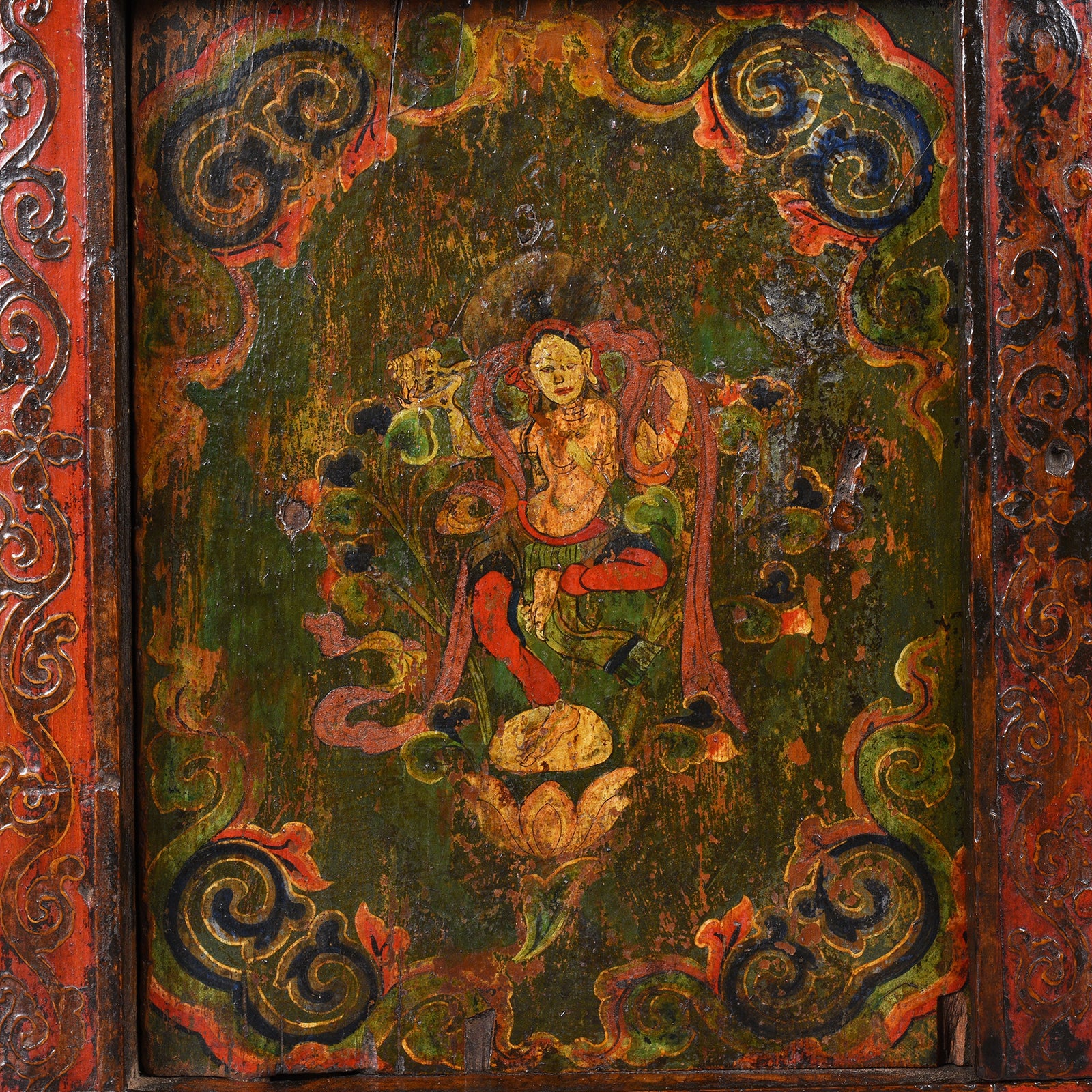 Painted Tibetan Side Cabinet - Late 19th Century - Image 5