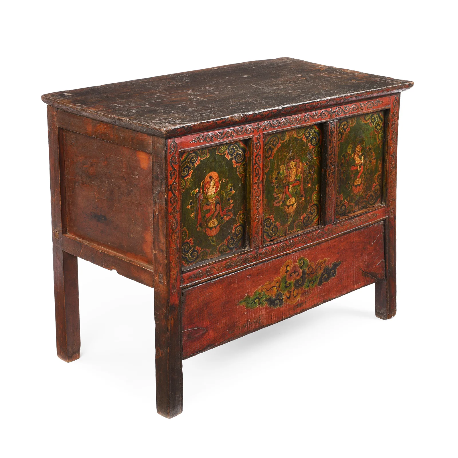 Painted Tibetan Side Cabinet - Late 19th Century - Image 6