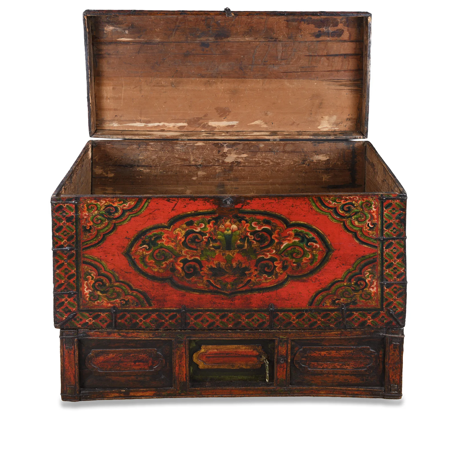 Painted Tibetan Storage Chest On Stand - 18th Century - Image 11