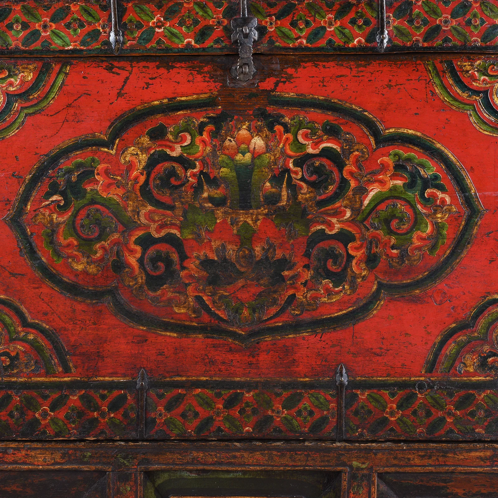 Painted Tibetan Storage Chest On Stand - 18th Century - Image 4