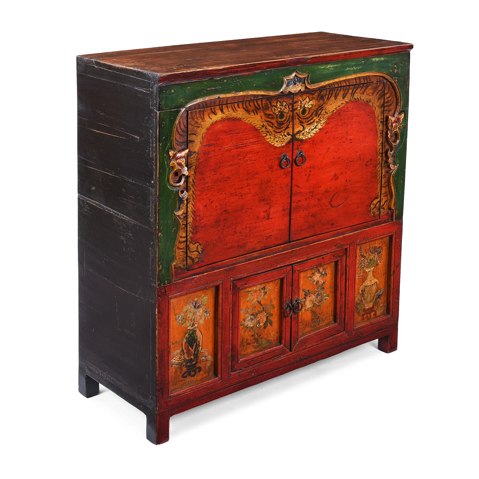 Painted Qinghai Tiger Cabinet  - 19th Century - Image 4