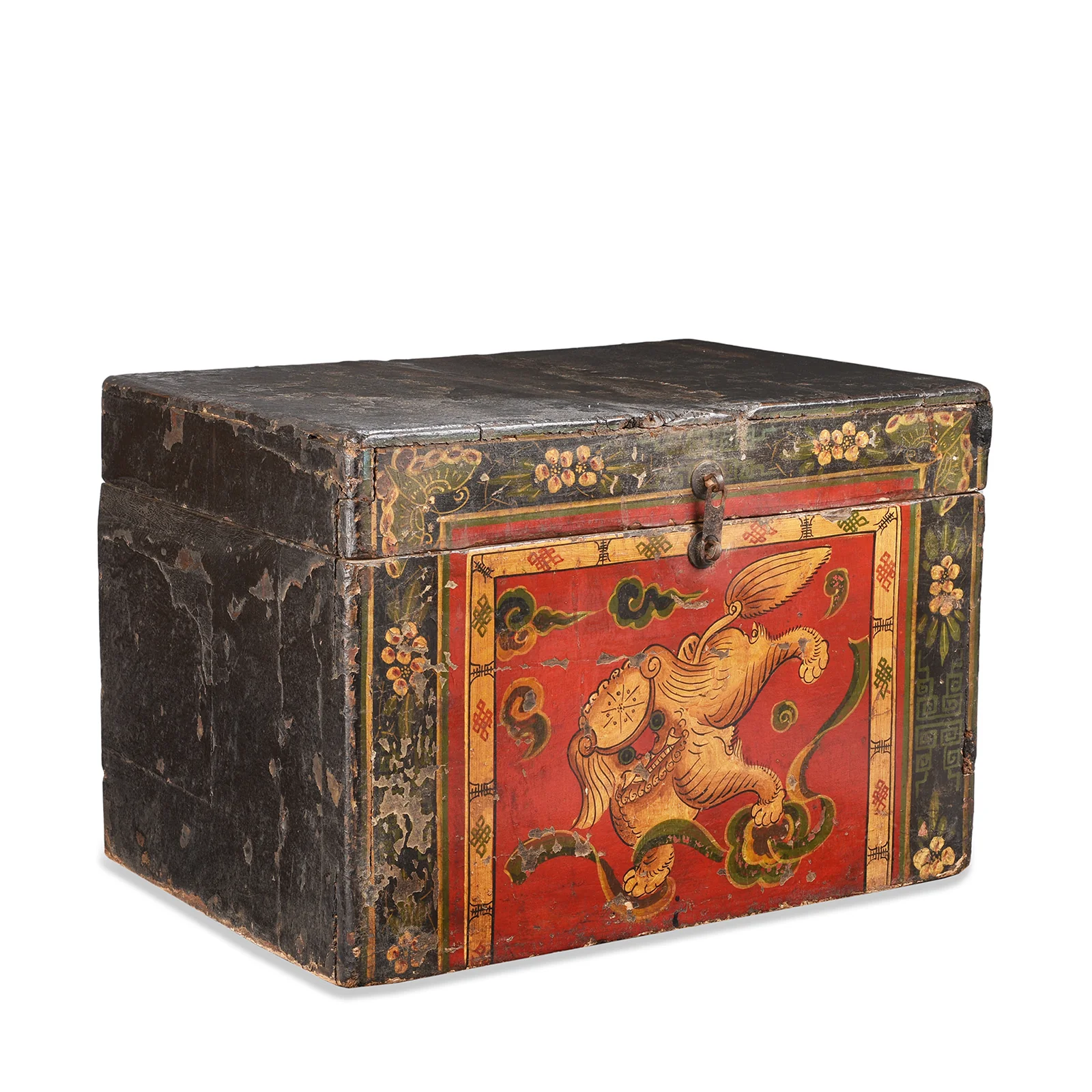 Painted Wedding Box From Shanxi - Foo Dog - Late 19th Century - Image 4