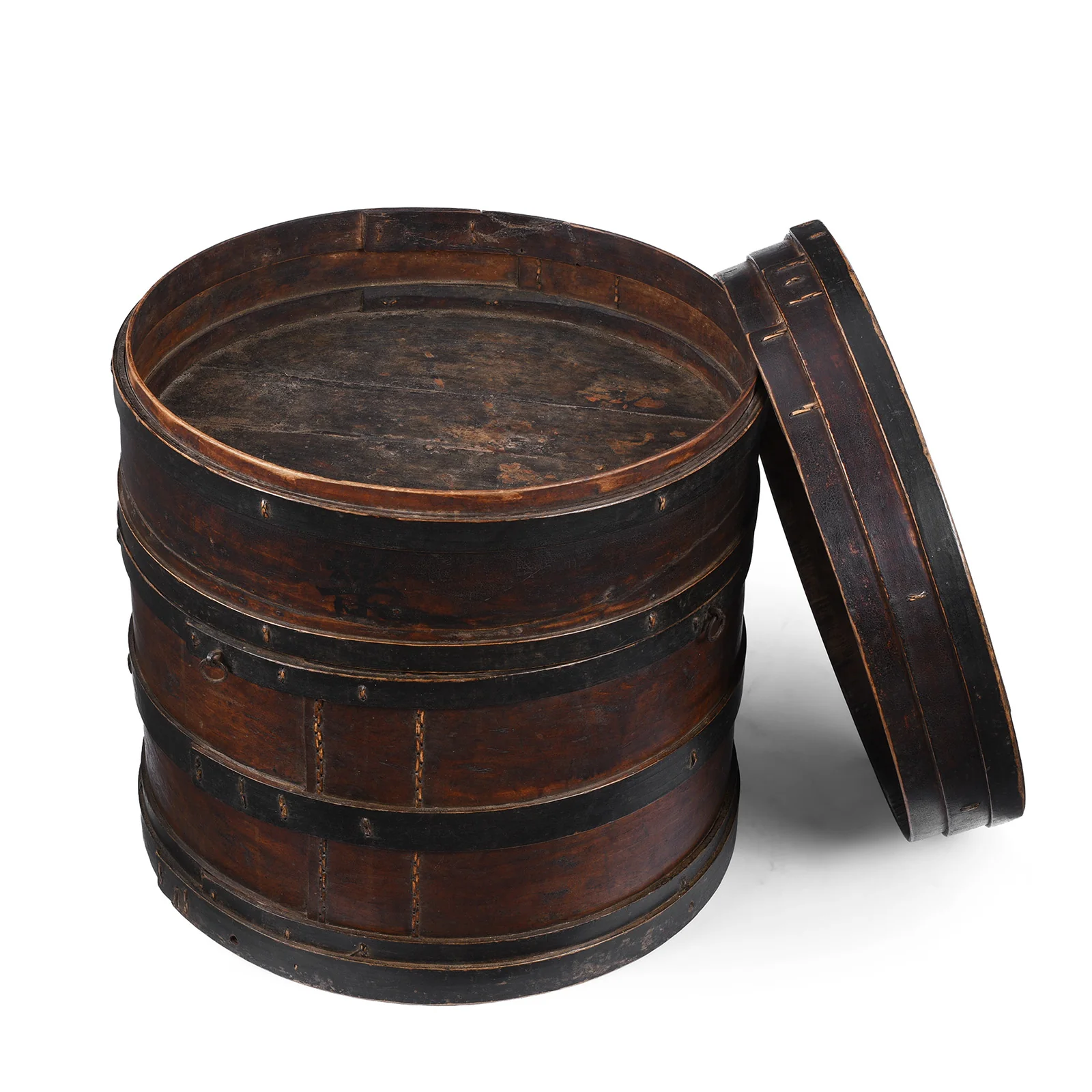 Painted Willow Hat Box From Shanxi - 19th Century - Image 4