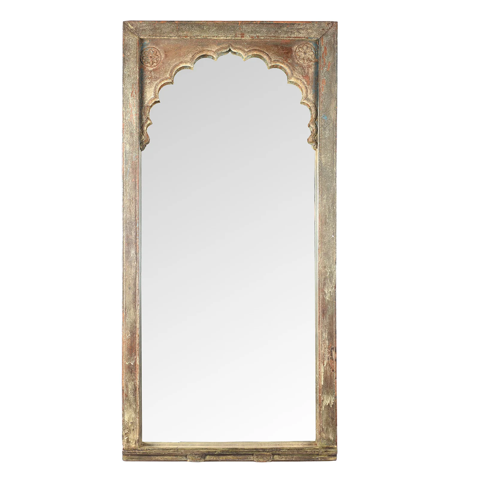Painted Mirror Made From An Old Teak Window - 19th Century - Image 2