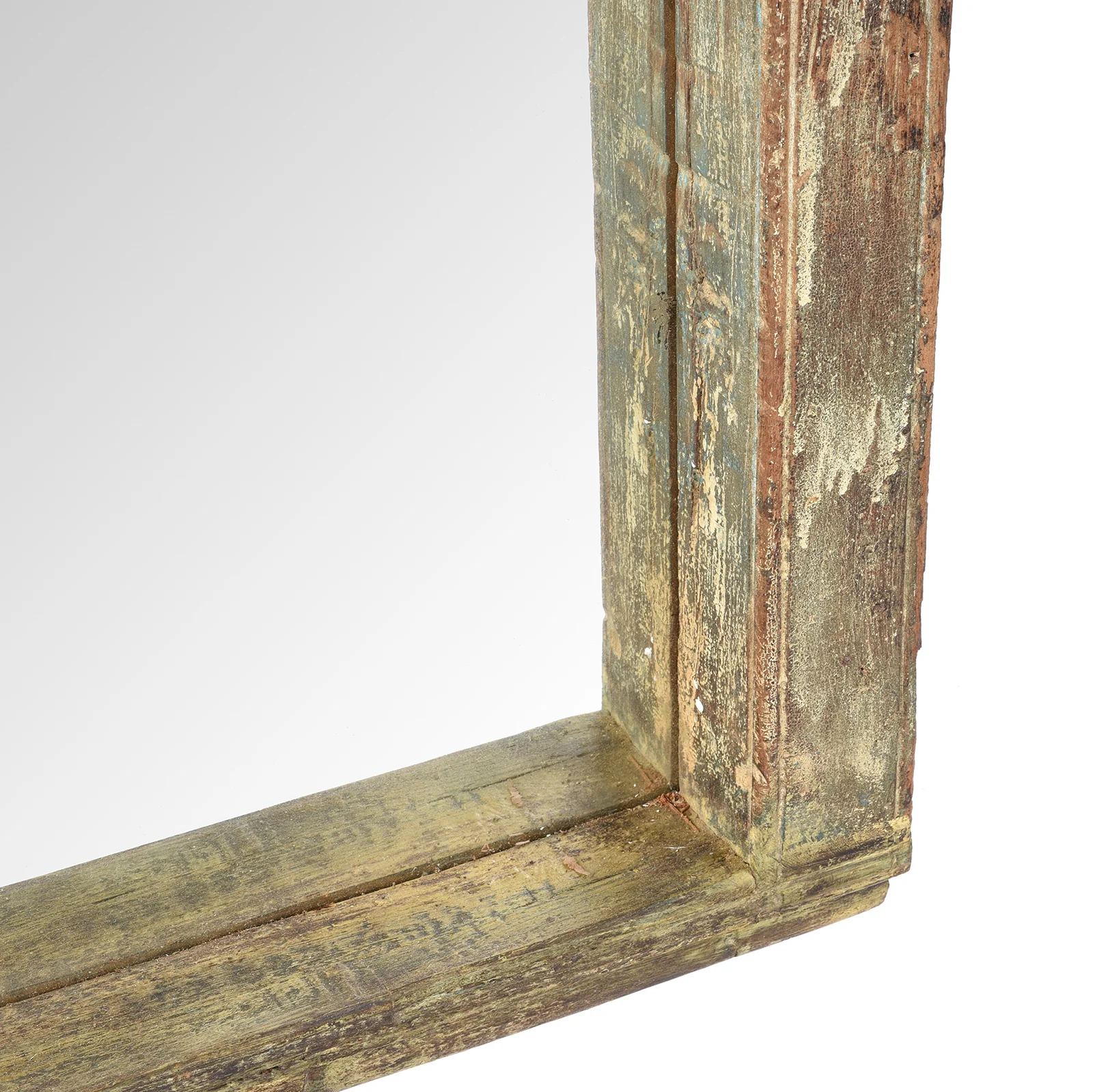 Painted Mirror Made From An Old Teak Window - 19th Century - Image 5