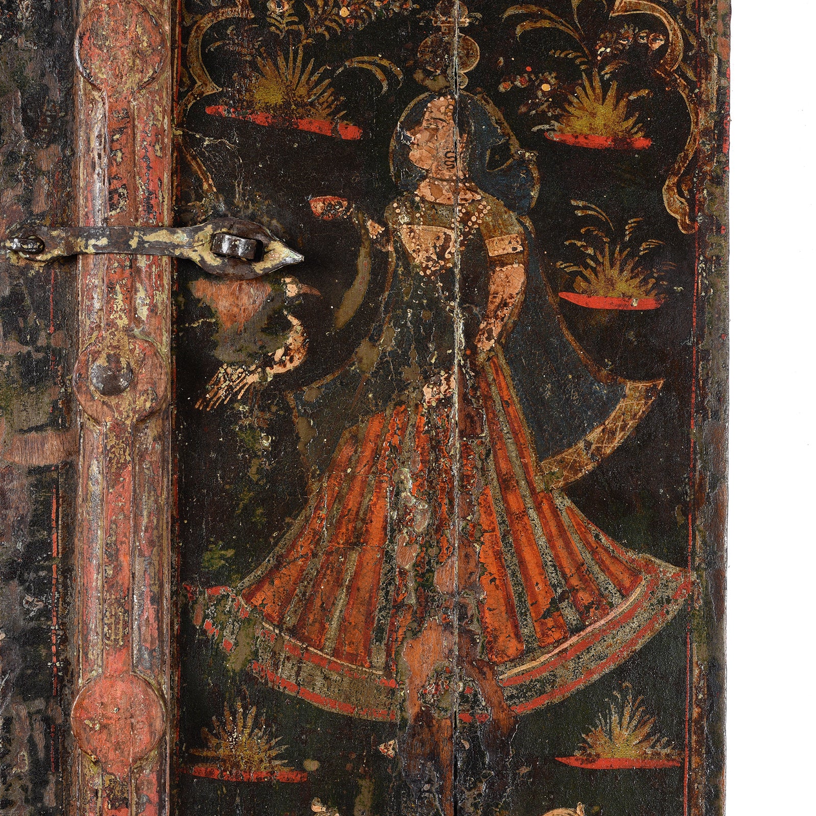 Painted Indian Window Shutter From Rajasthan- 19thC - Image 3