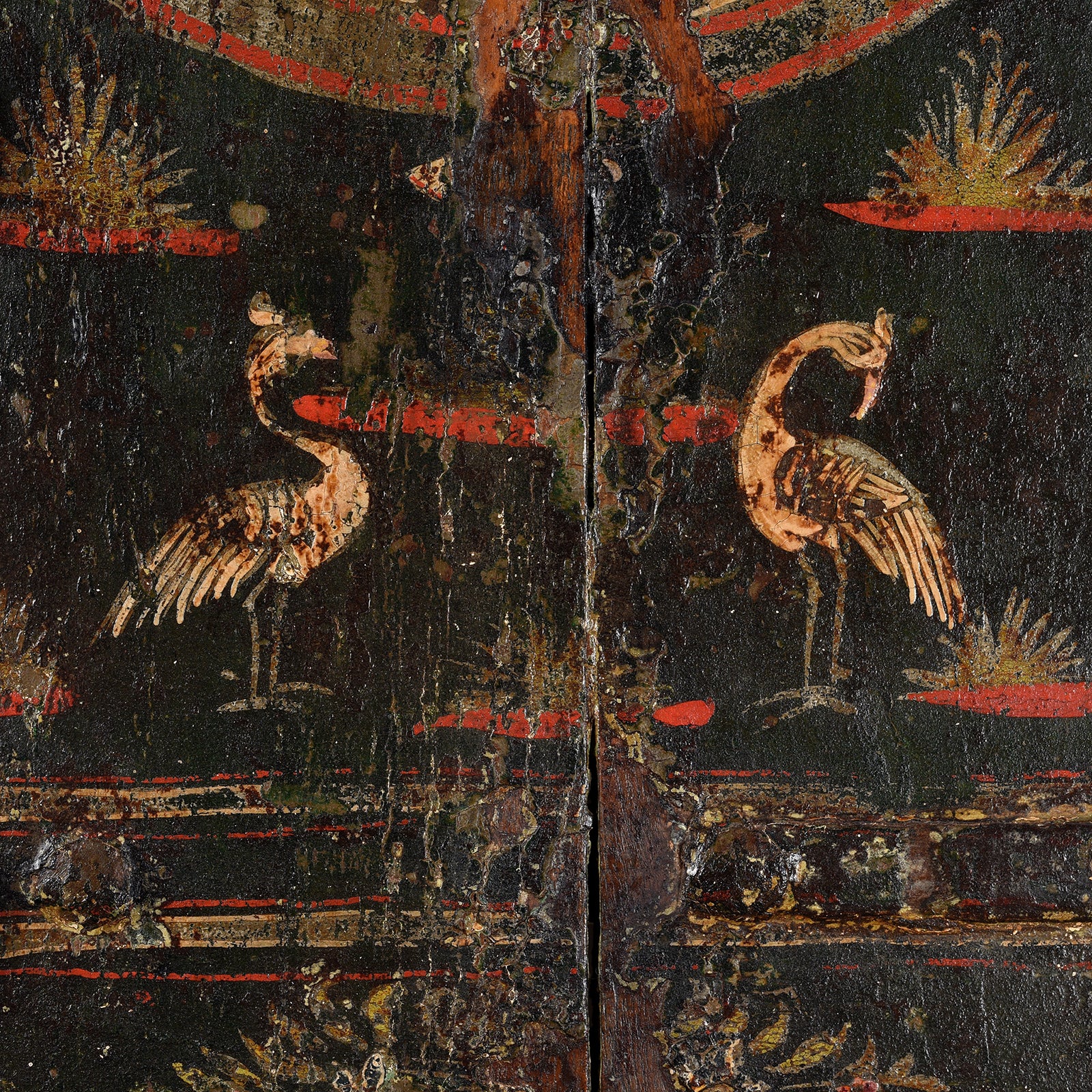 Painted Indian Window Shutter From Rajasthan- 19thC - Image 4