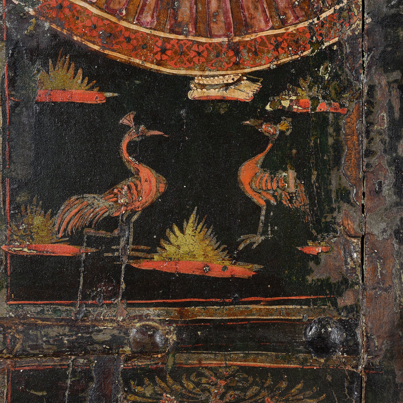 Painted Indian Window Shutter From Rajasthan- 19thC - Image 5