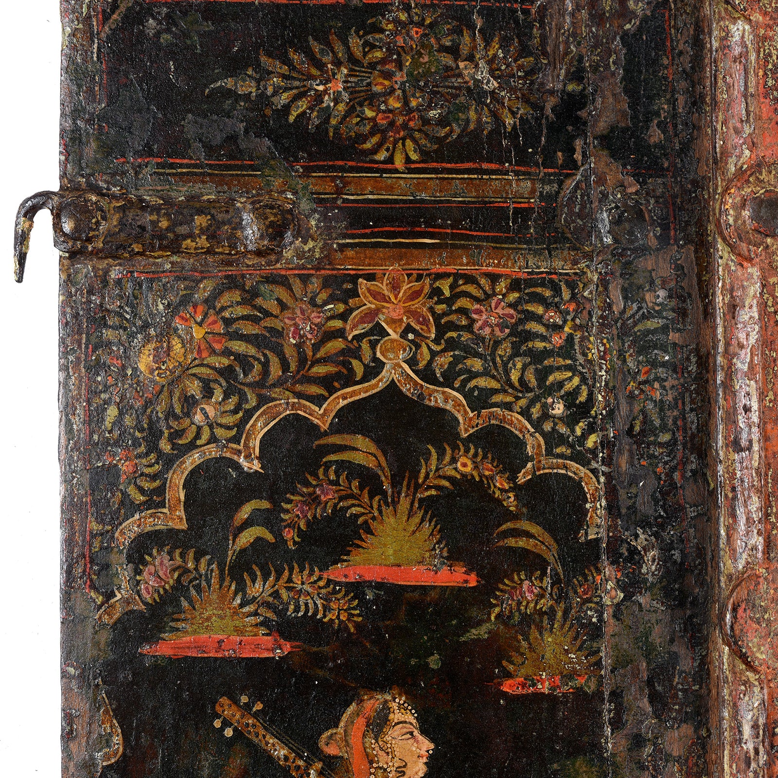 Painted Indian Window Shutter From Rajasthan- 19thC - Image 6