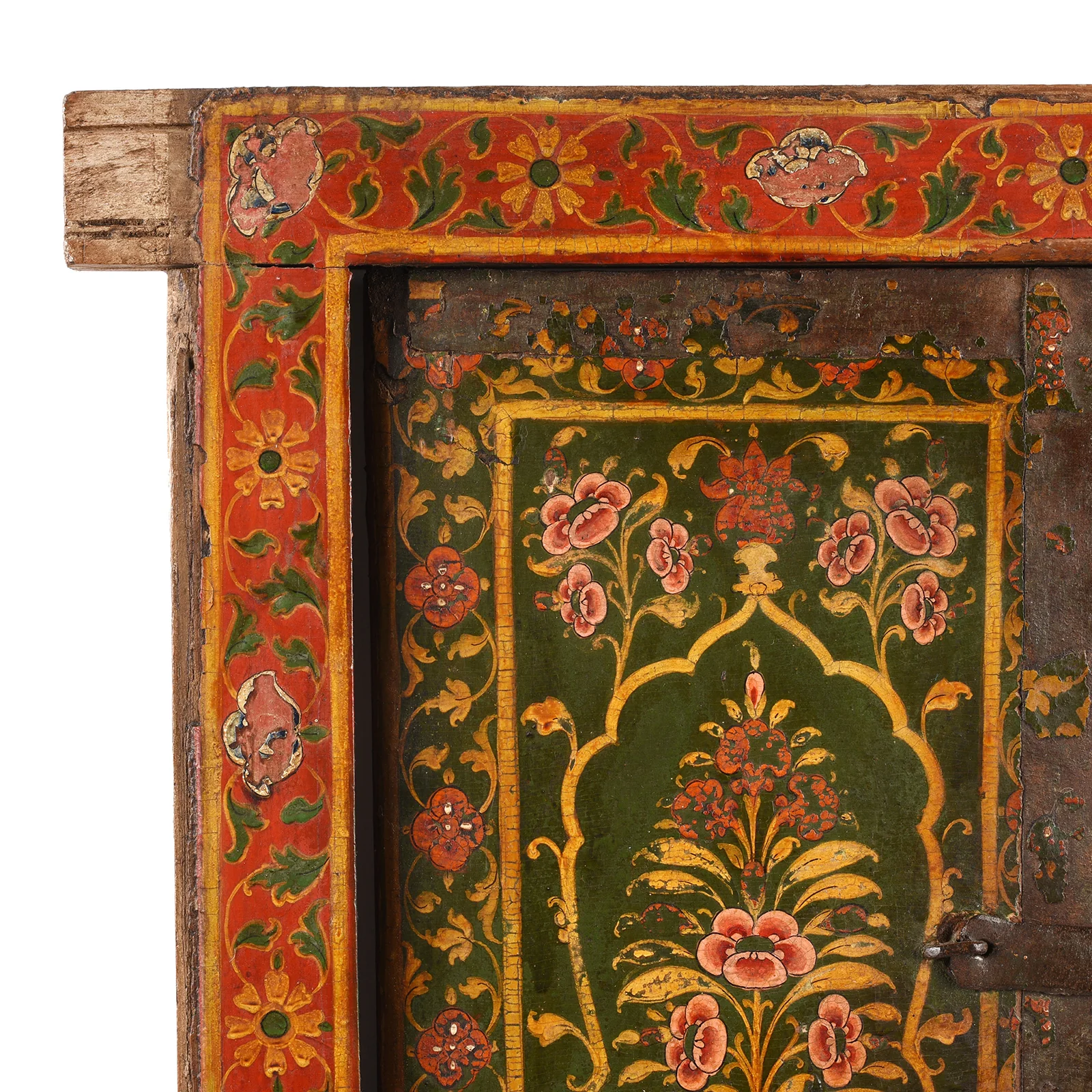 Tree Of Life Painted Window Shutter From Bikaner - 18th Century - Image 2
