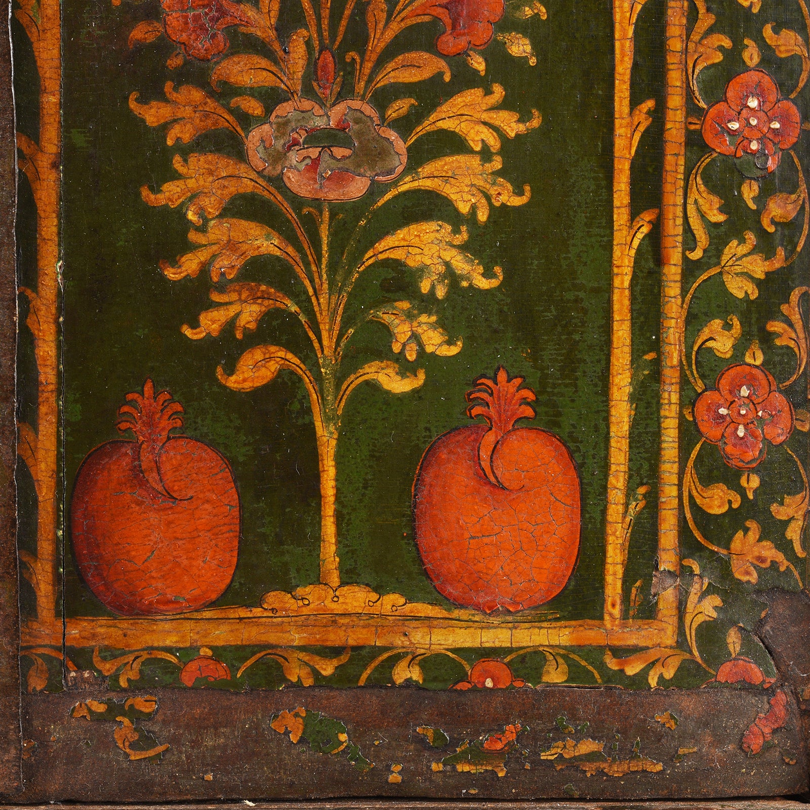 Tree Of Life Painted Window Shutter From Bikaner - 18th Century - Image 4
