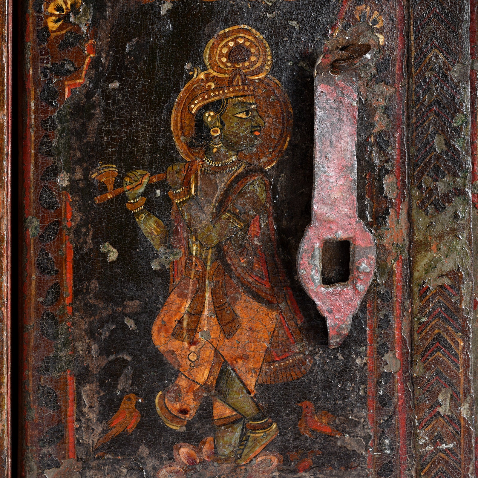 Painted Indian Window Shutter From Bikaner - 19thC - Image 2