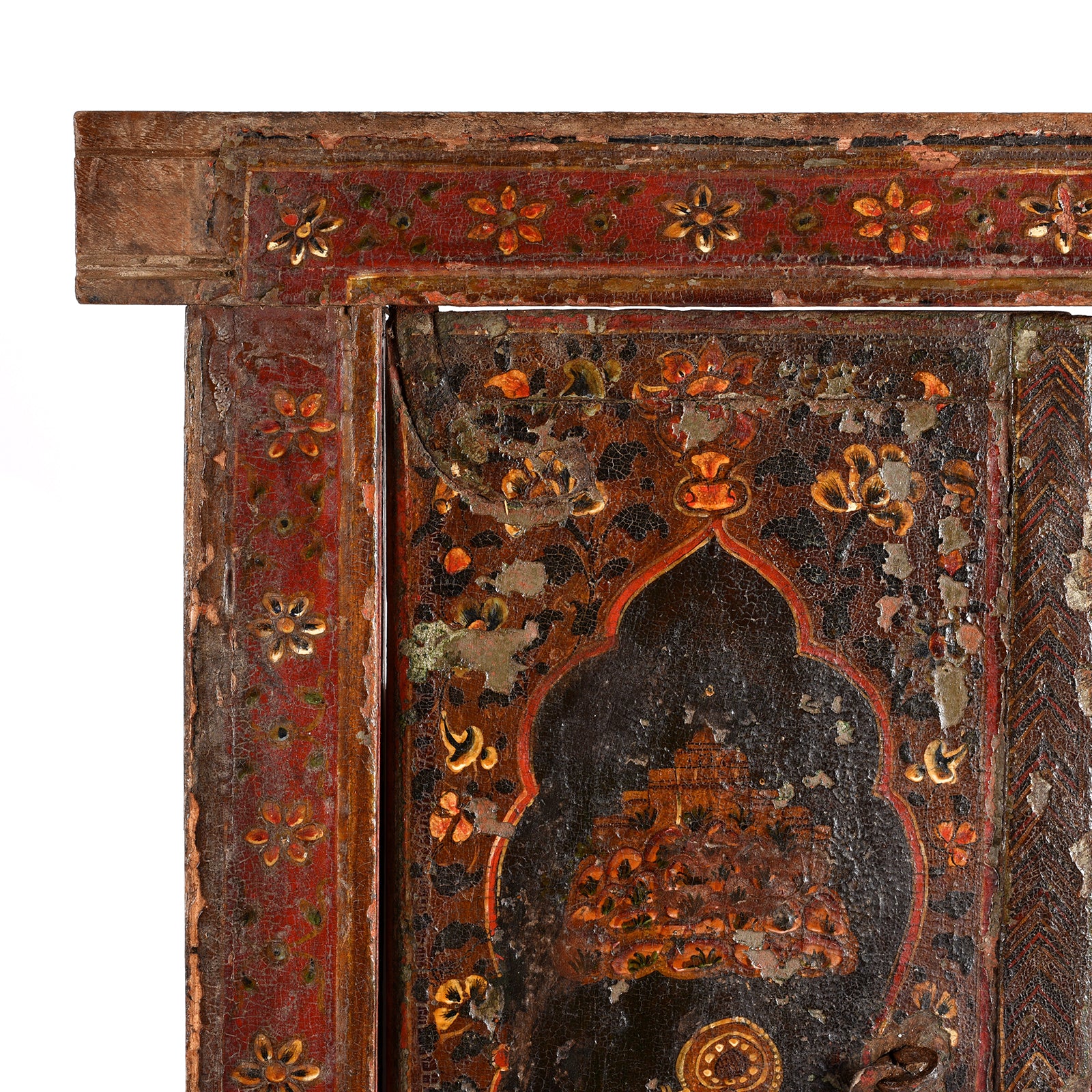 Painted Indian Window Shutter From Bikaner - 19thC - Image 4