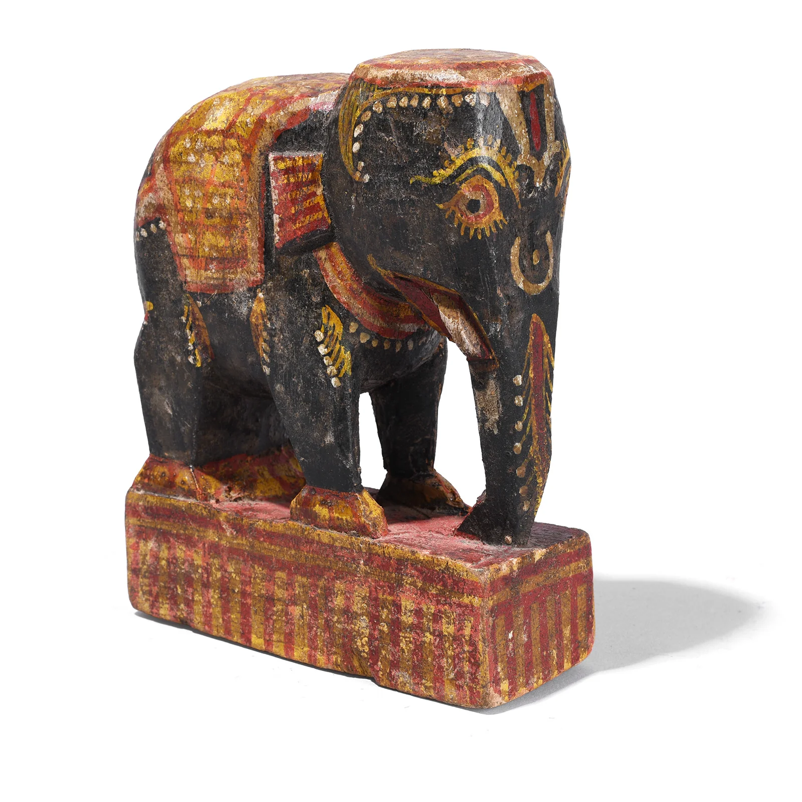 Painted Wooden Elephant From Orissa - Ca 1920